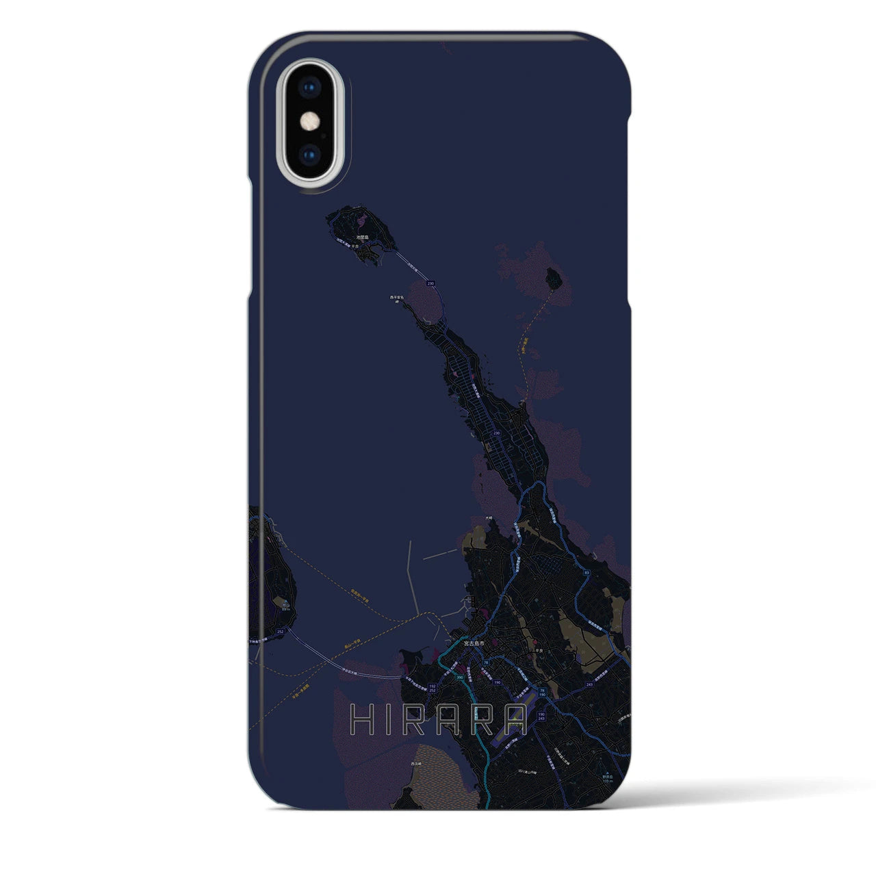 【平良(沖縄県)】地図柄iPhoneケース(バックカバータイプ)