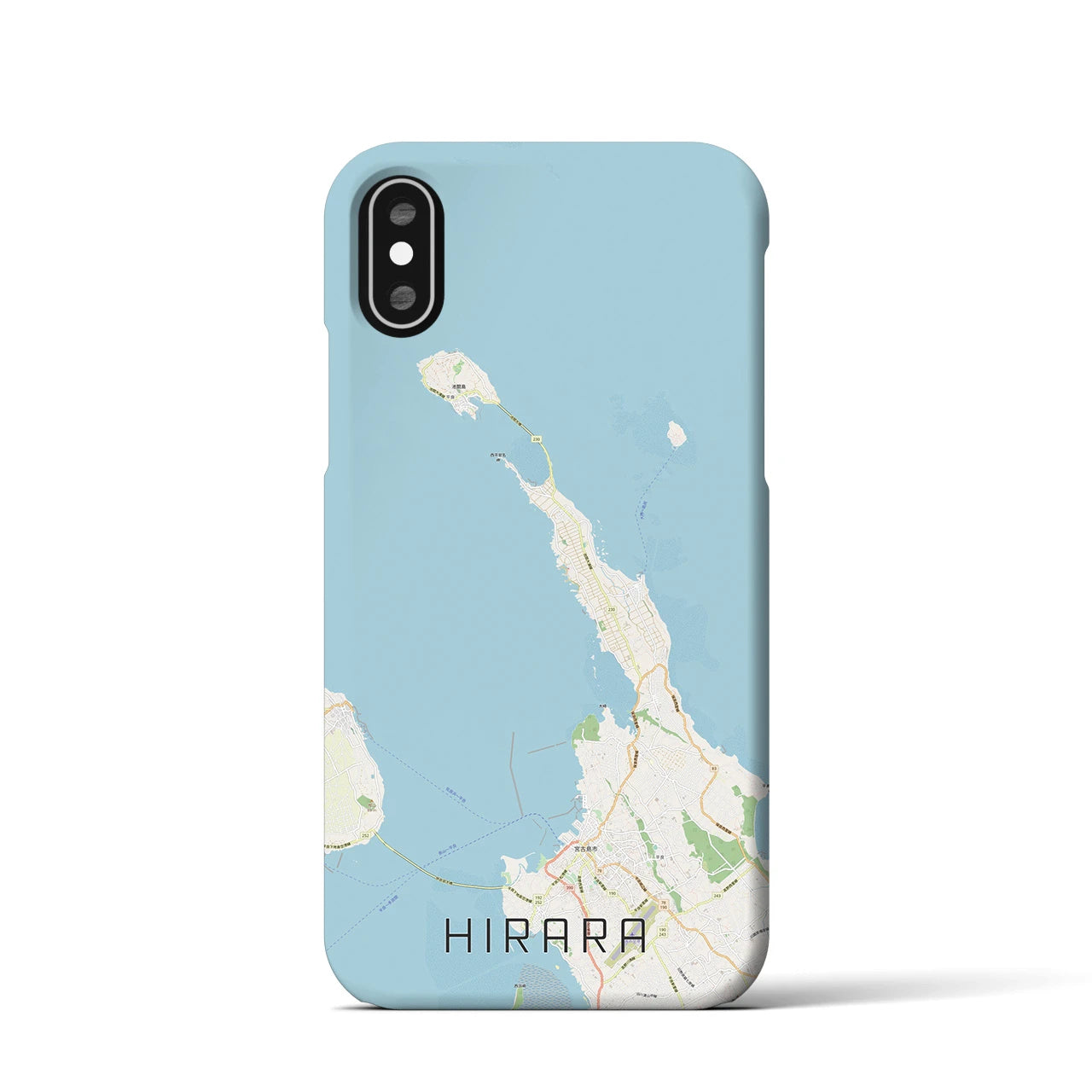 【平良(沖縄県)】地図柄iPhoneケース(バックカバータイプ)