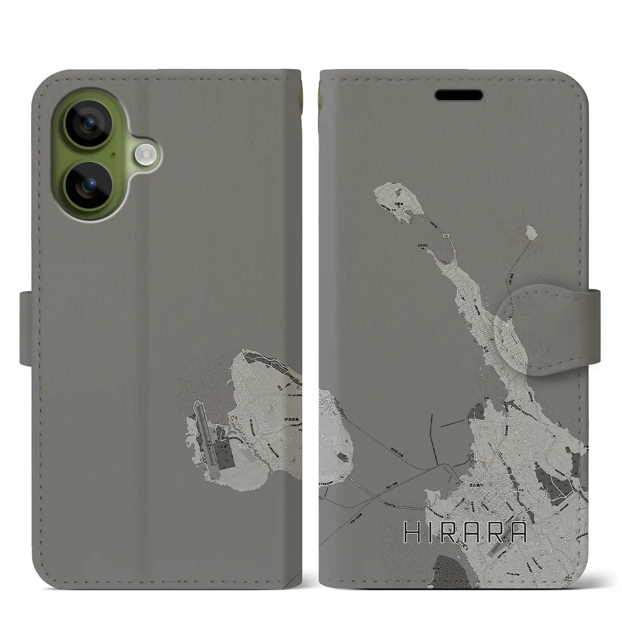 【平良(沖縄県)】地図柄iPhoneケース(手帳タイプ)