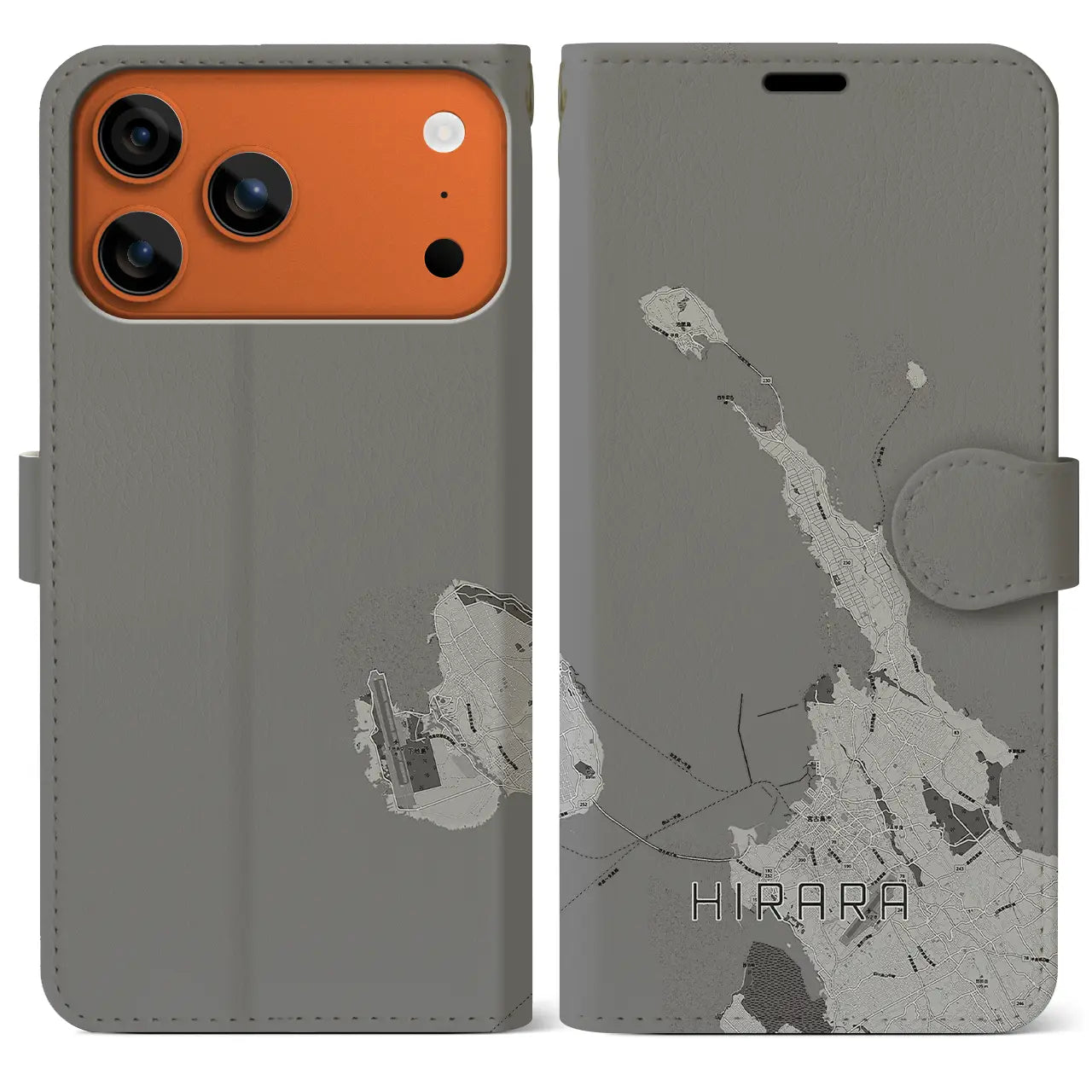 【平良(沖縄県)】地図柄iPhoneケース(手帳タイプ)