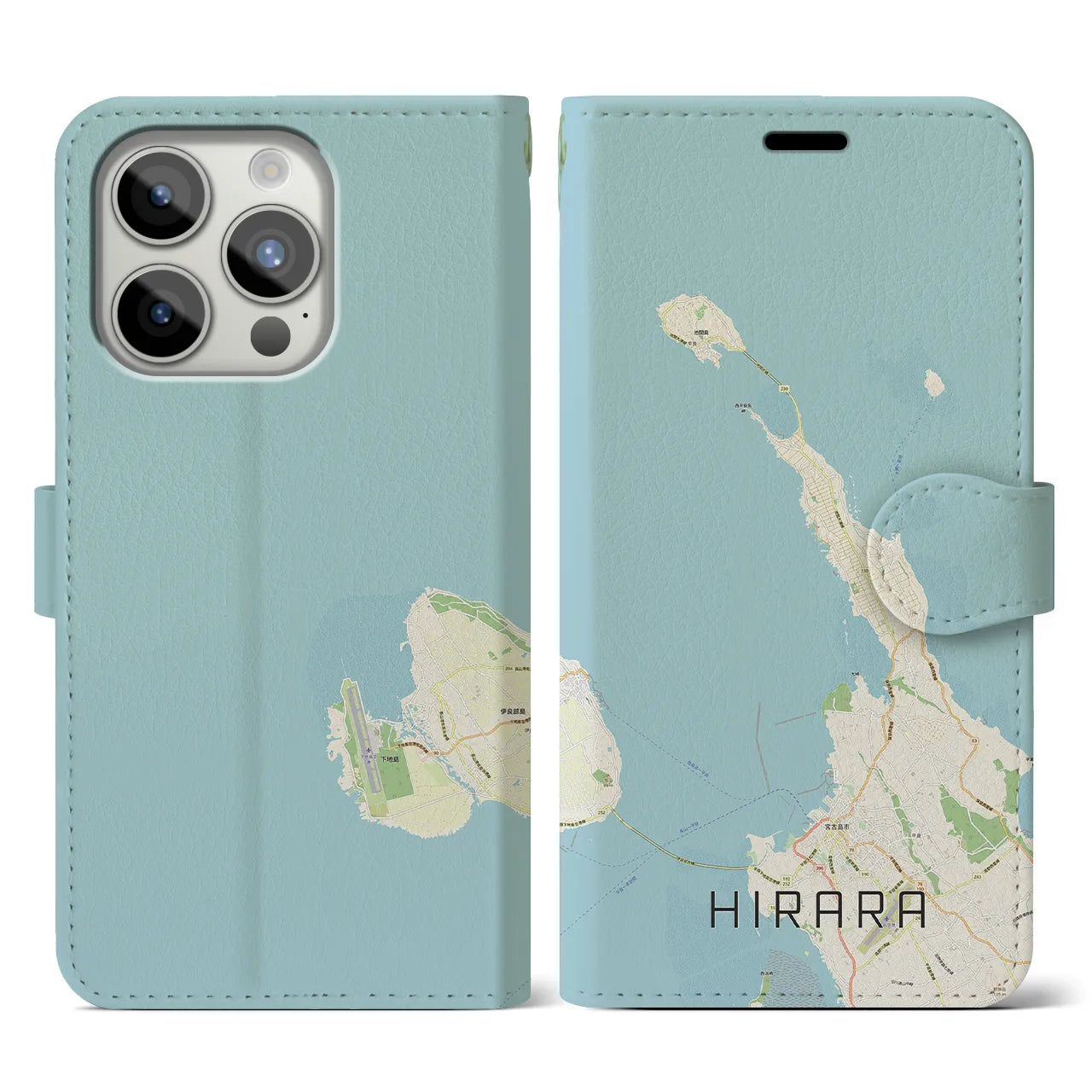 【平良(沖縄県)】地図柄iPhoneケース(手帳タイプ)