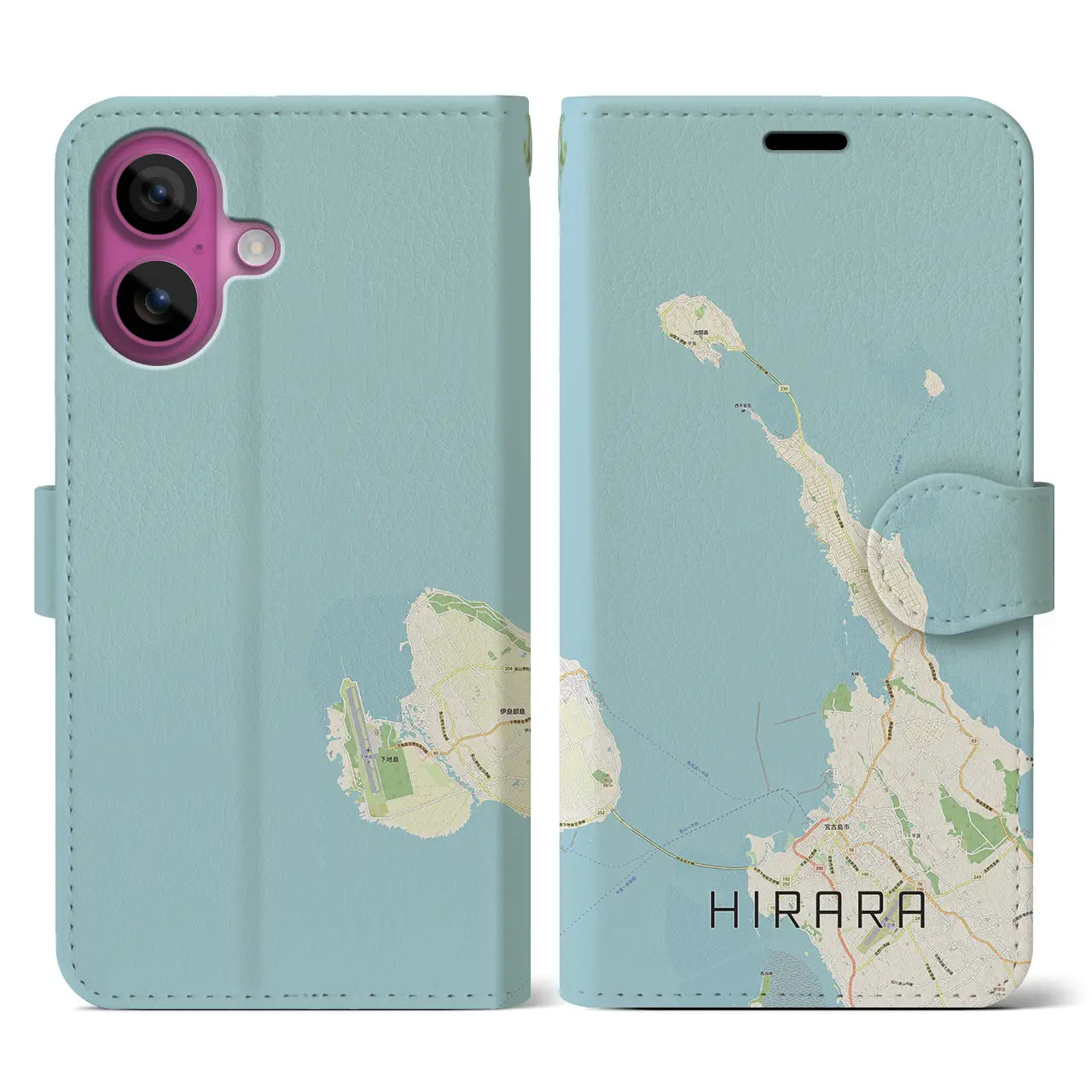 【平良(沖縄県)】地図柄iPhoneケース(手帳タイプ)