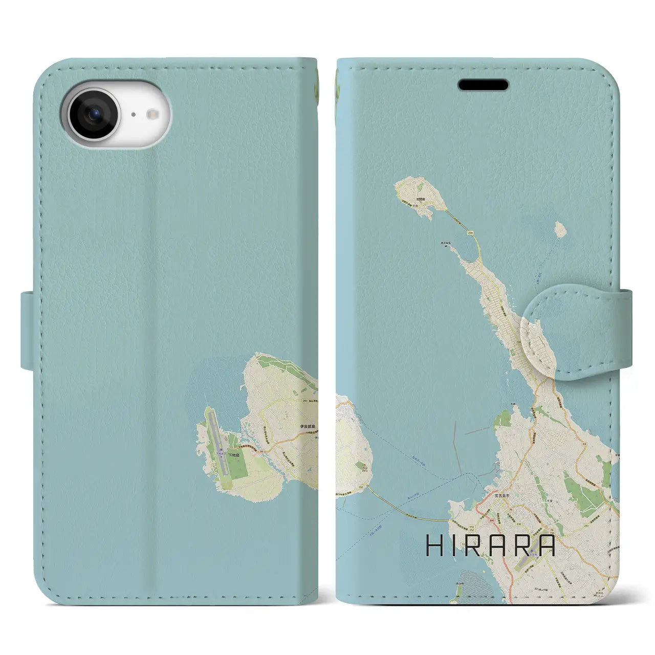 【平良(沖縄県)】地図柄iPhoneケース(手帳タイプ)