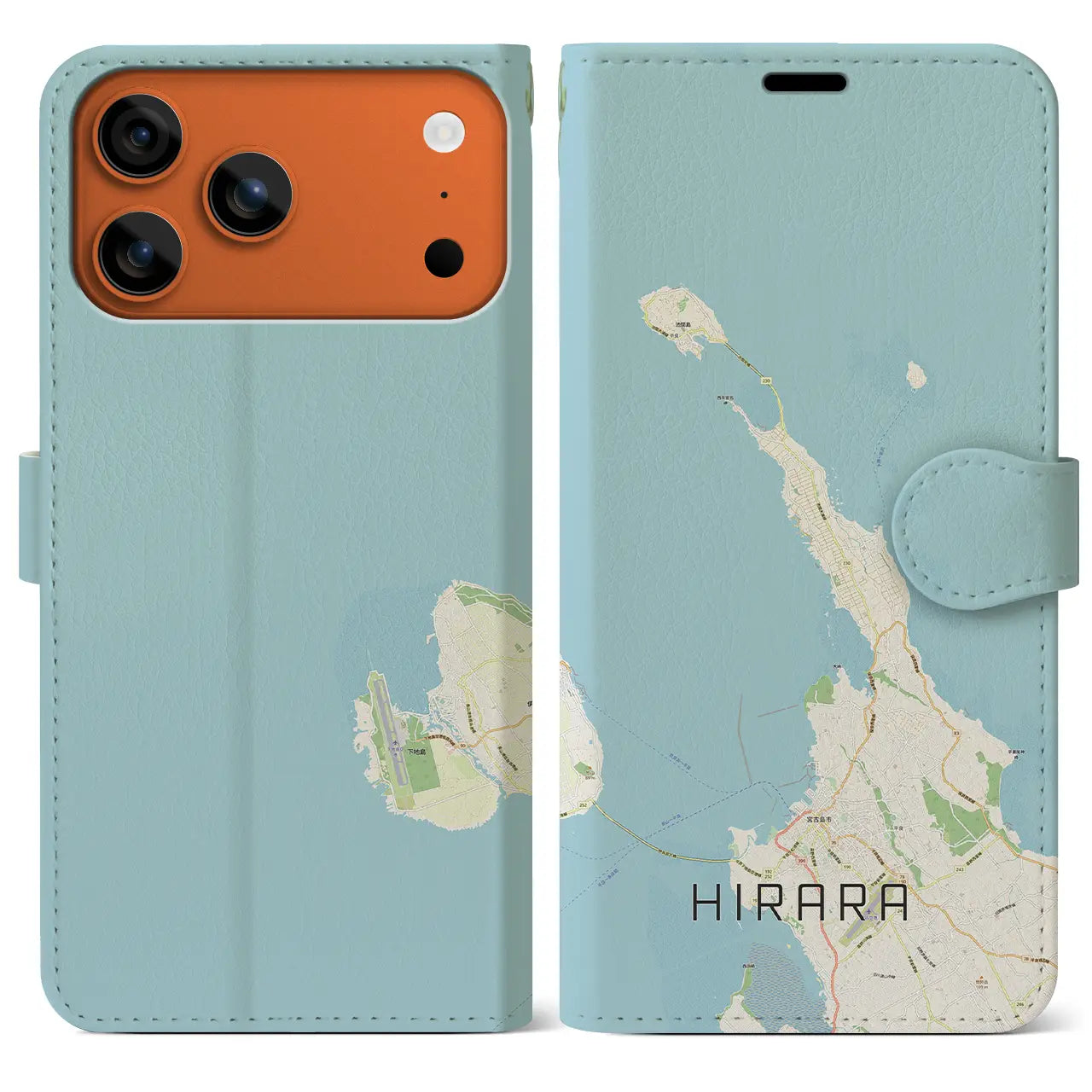 【平良(沖縄県)】地図柄iPhoneケース(手帳タイプ)