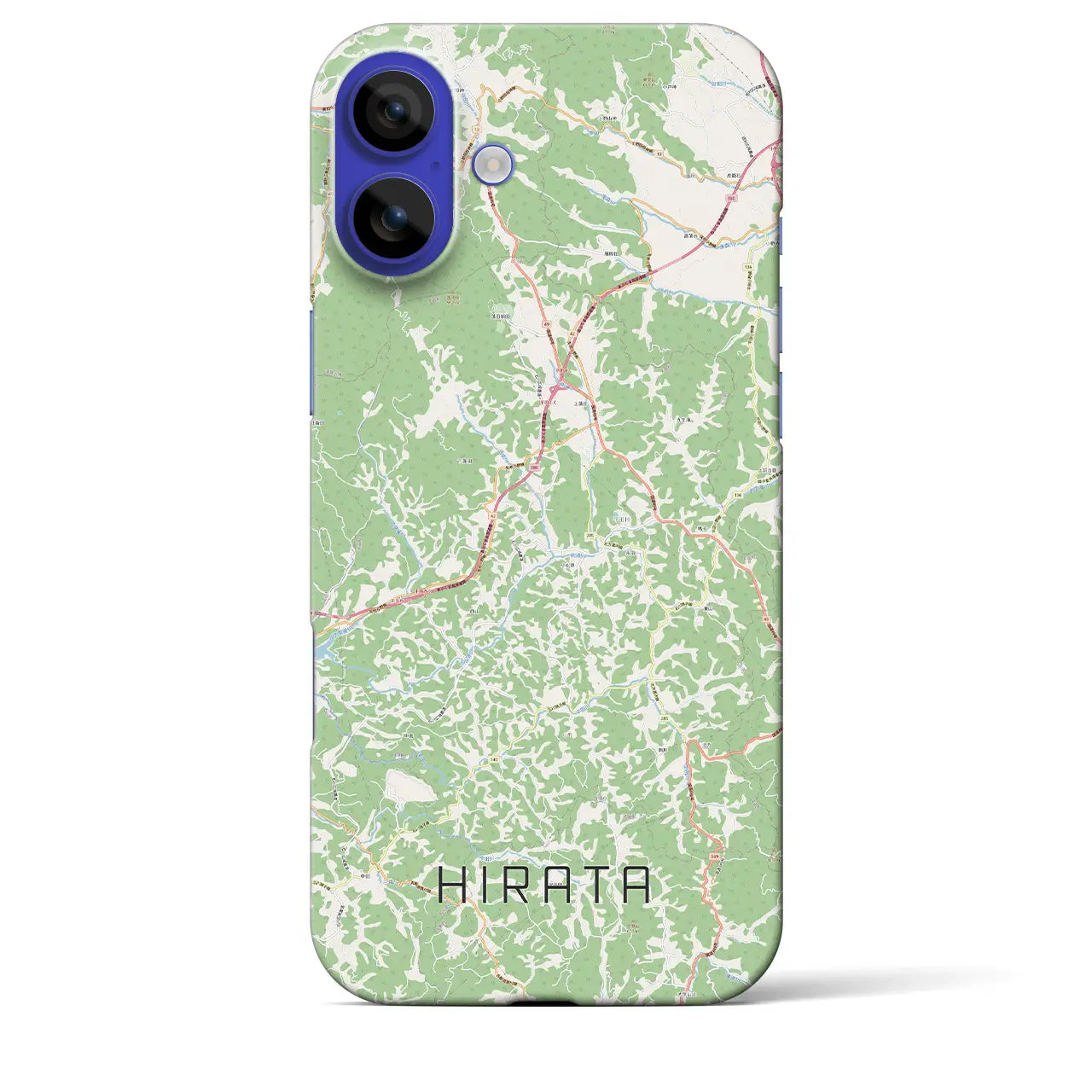 【平田(福島県)】地図柄iPhoneケース(バックカバータイプ)ナチュラル・iPhone 16 Pro Max 用