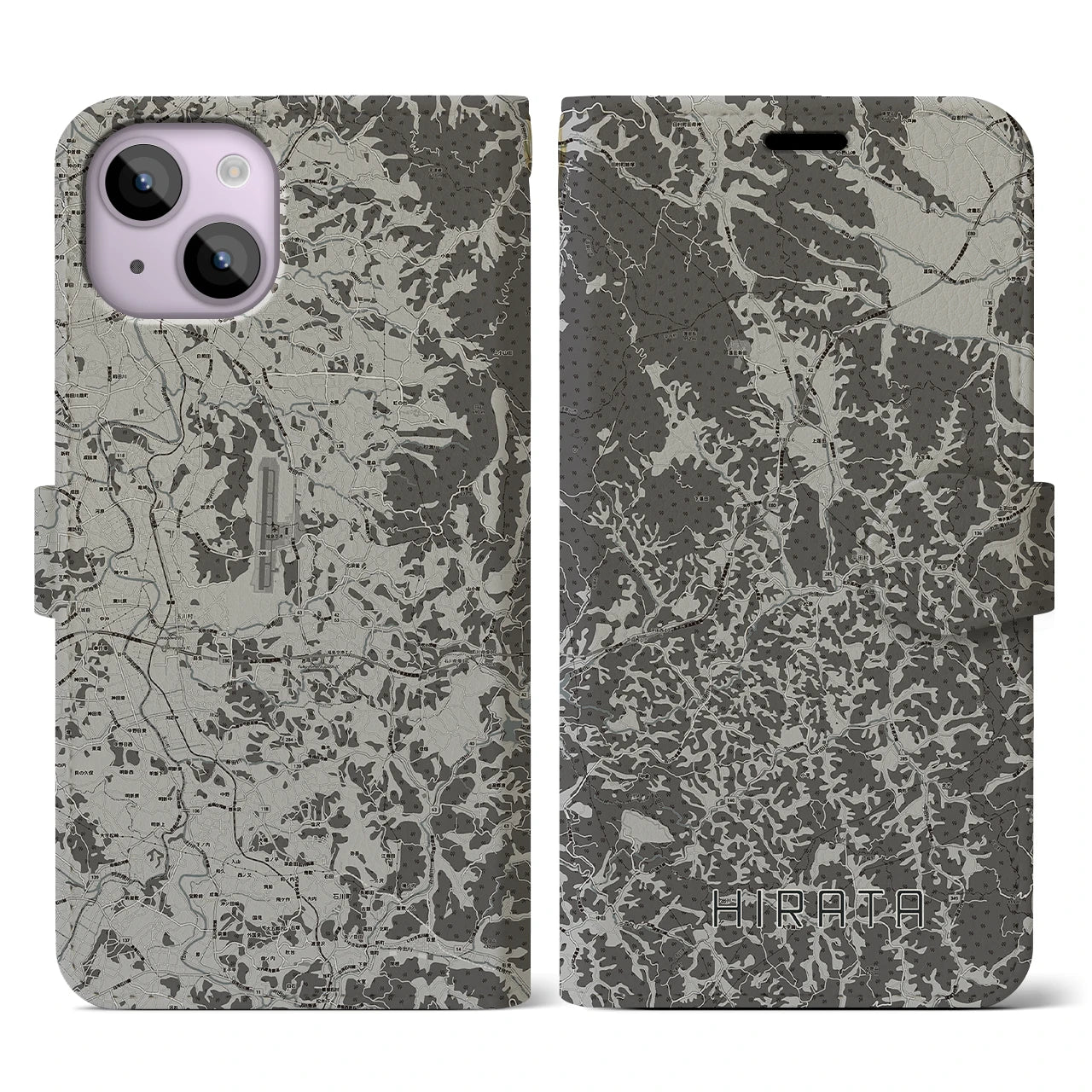 【平田(福島県)】地図柄iPhoneケース(手帳タイプ)