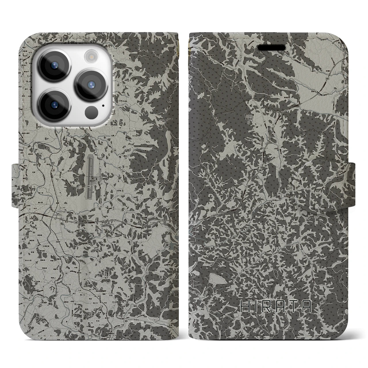 【平田(福島県)】地図柄iPhoneケース(手帳タイプ)