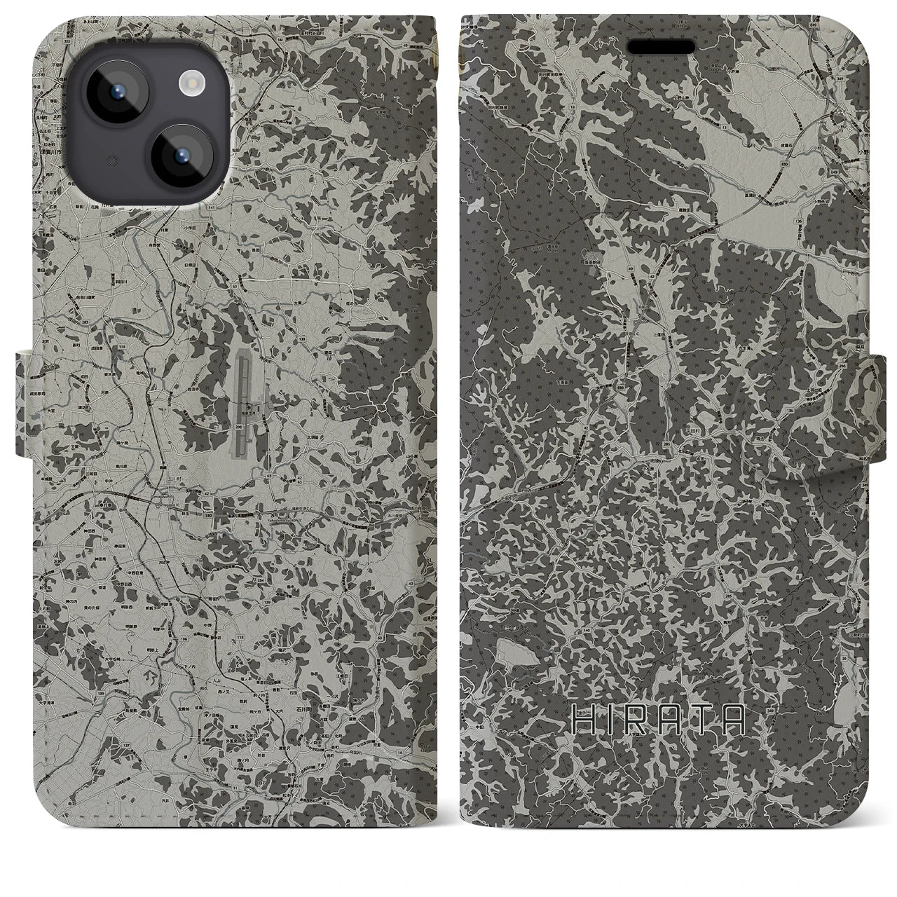 【平田(福島県)】地図柄iPhoneケース(手帳タイプ)