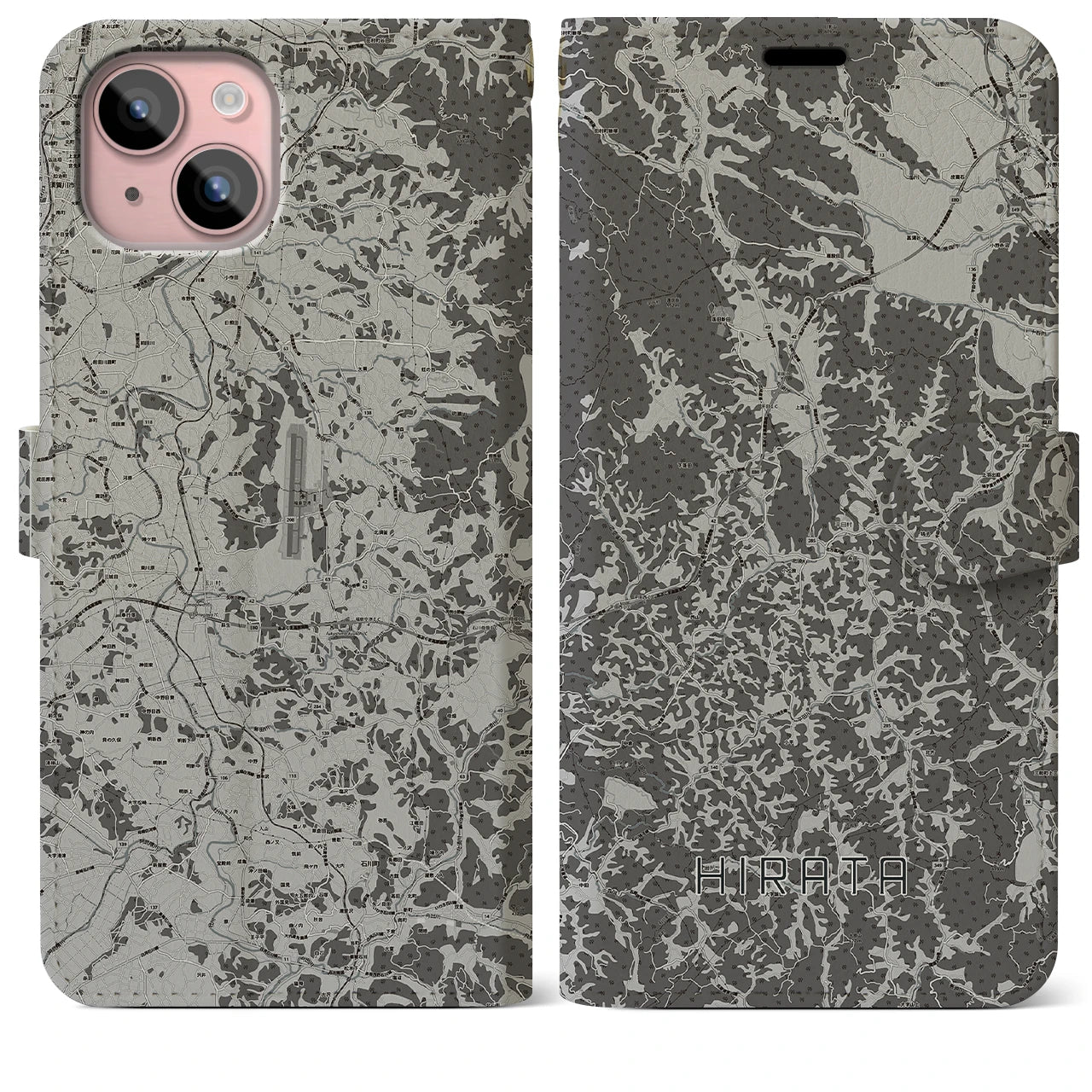 【平田(福島県)】地図柄iPhoneケース(手帳タイプ)