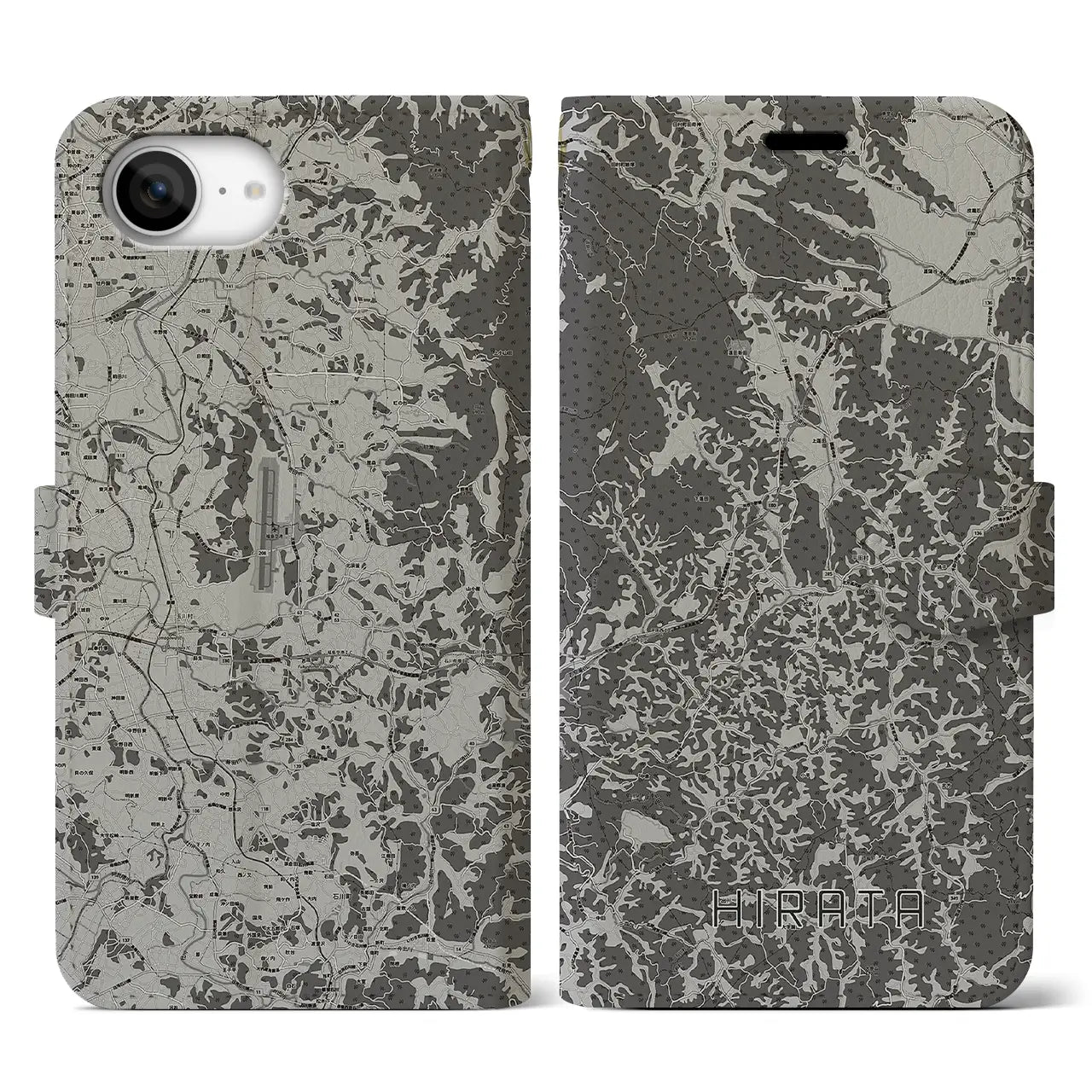 【平田(福島県)】地図柄iPhoneケース(手帳タイプ)