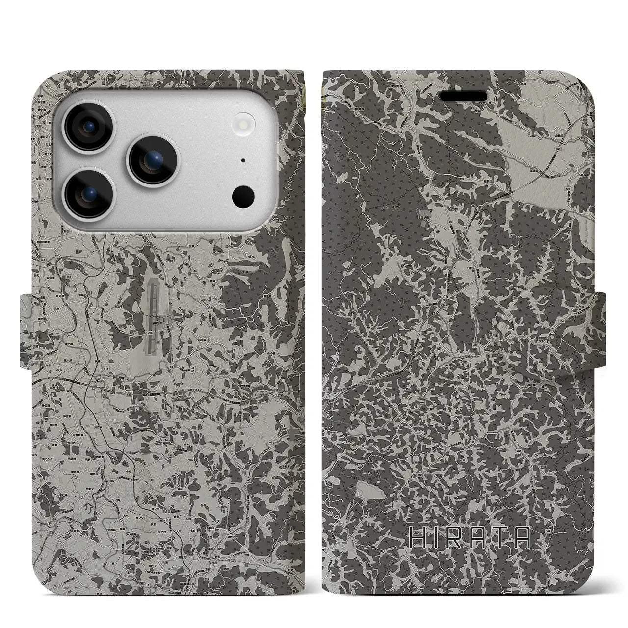 【平田(福島県)】地図柄iPhoneケース(手帳タイプ)