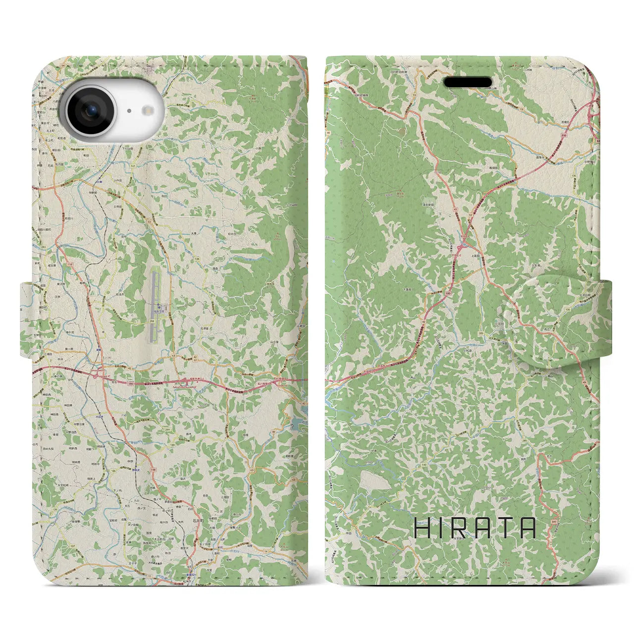 【平田(福島県)】地図柄iPhoneケース(手帳タイプ)