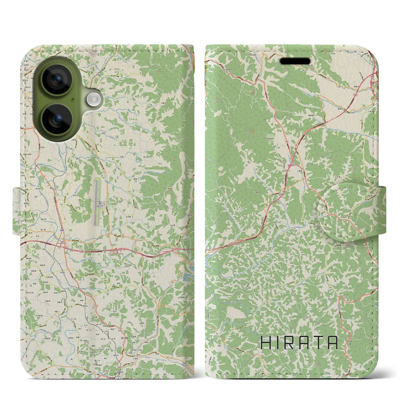 【平田(福島県)】地図柄iPhoneケース(手帳タイプ)