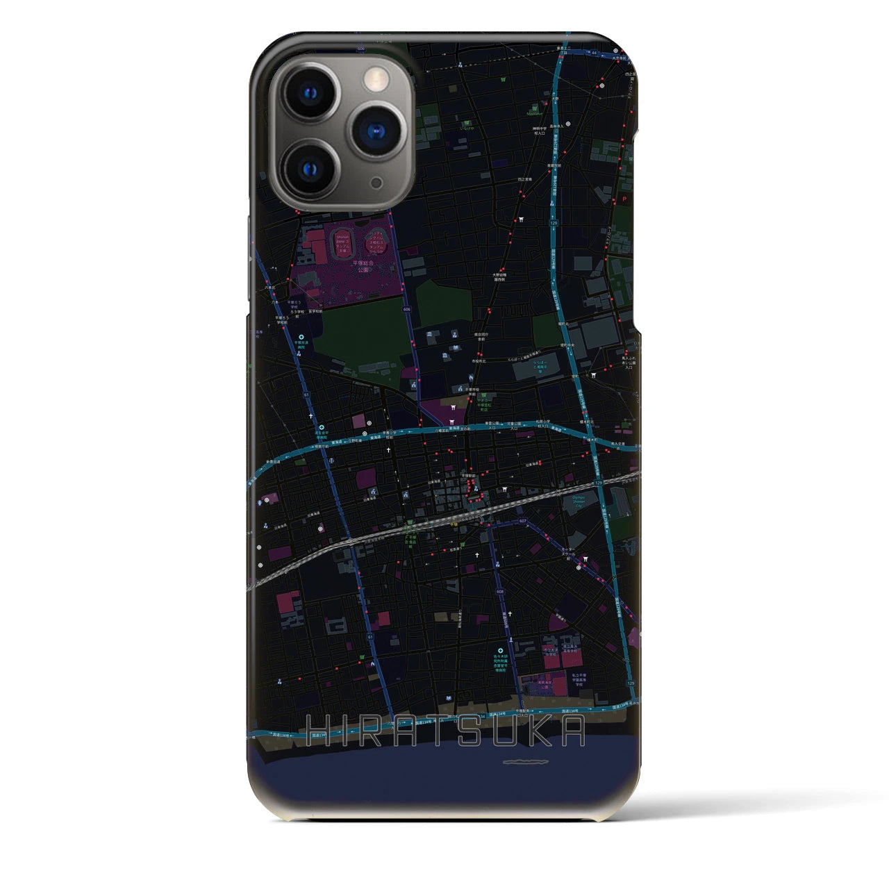 【平塚(神奈川県)】地図柄iPhoneケース(バックカバータイプ)