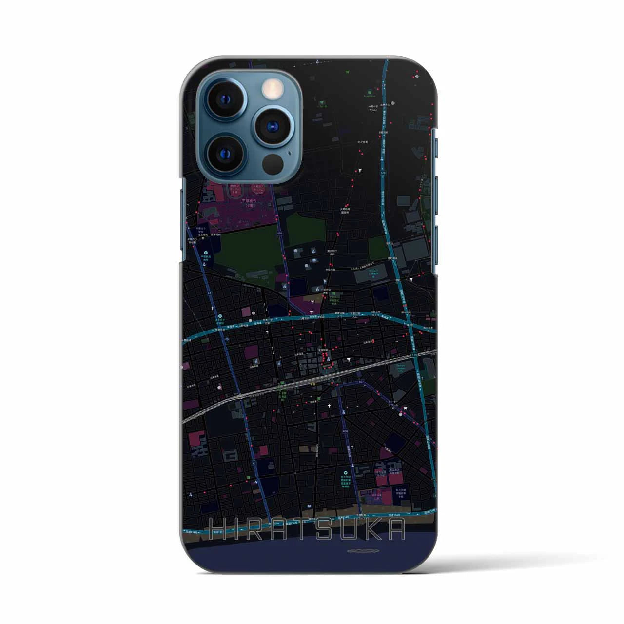 【平塚(神奈川県)】地図柄iPhoneケース(バックカバータイプ)
