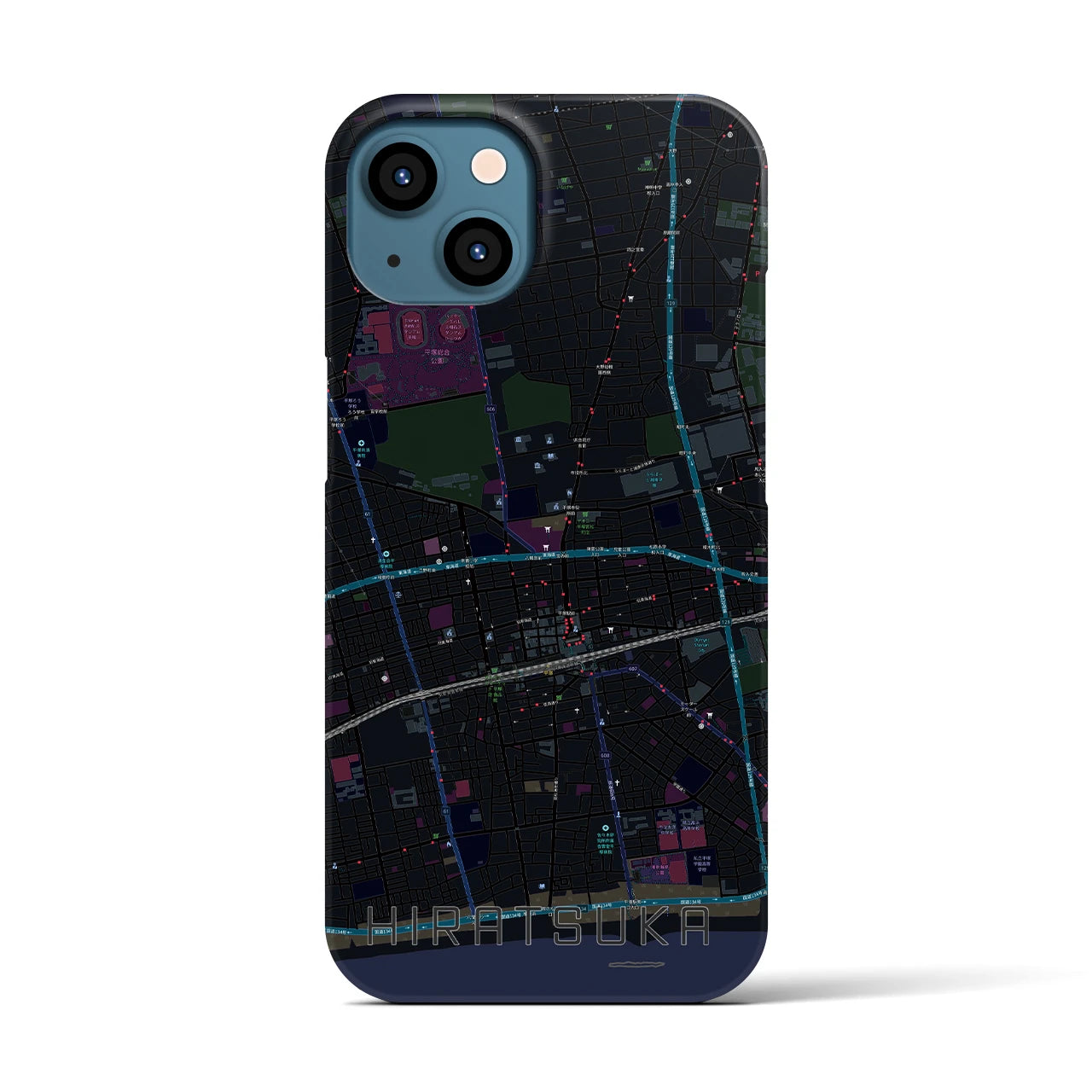 【平塚(神奈川県)】地図柄iPhoneケース(バックカバータイプ)