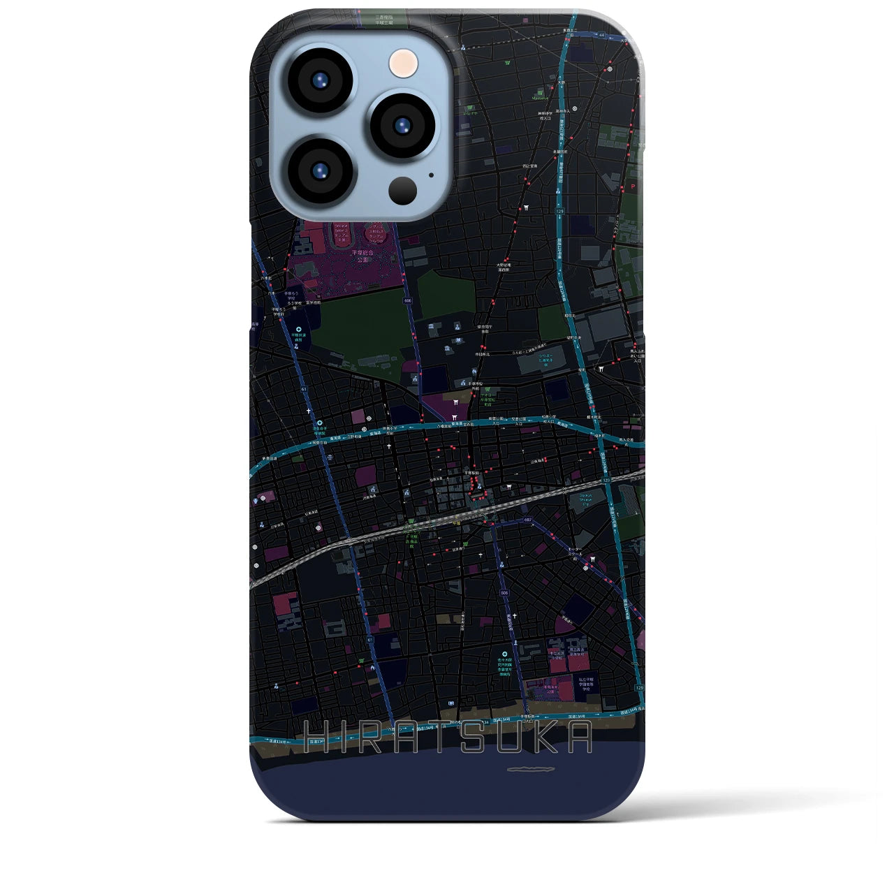 【平塚(神奈川県)】地図柄iPhoneケース(バックカバータイプ)