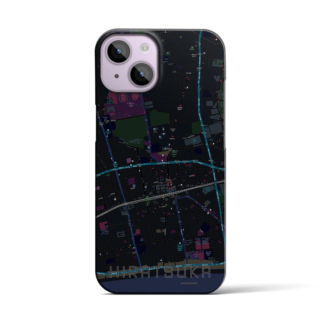 【平塚(神奈川県)】地図柄iPhoneケース(バックカバータイプ)