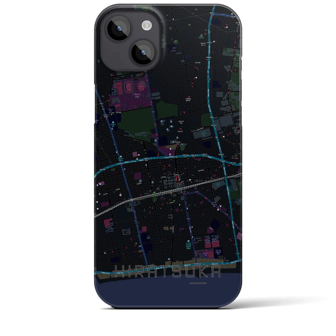 【平塚(神奈川県)】地図柄iPhoneケース(バックカバータイプ)