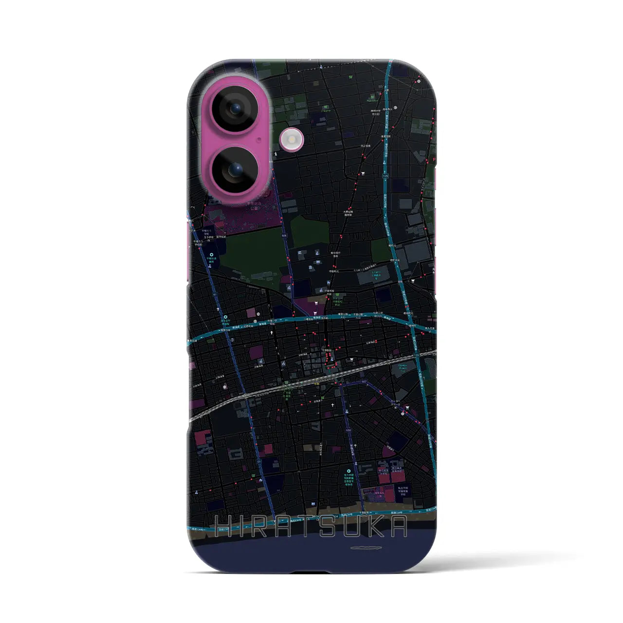 【平塚(神奈川県)】地図柄iPhoneケース(バックカバータイプ)