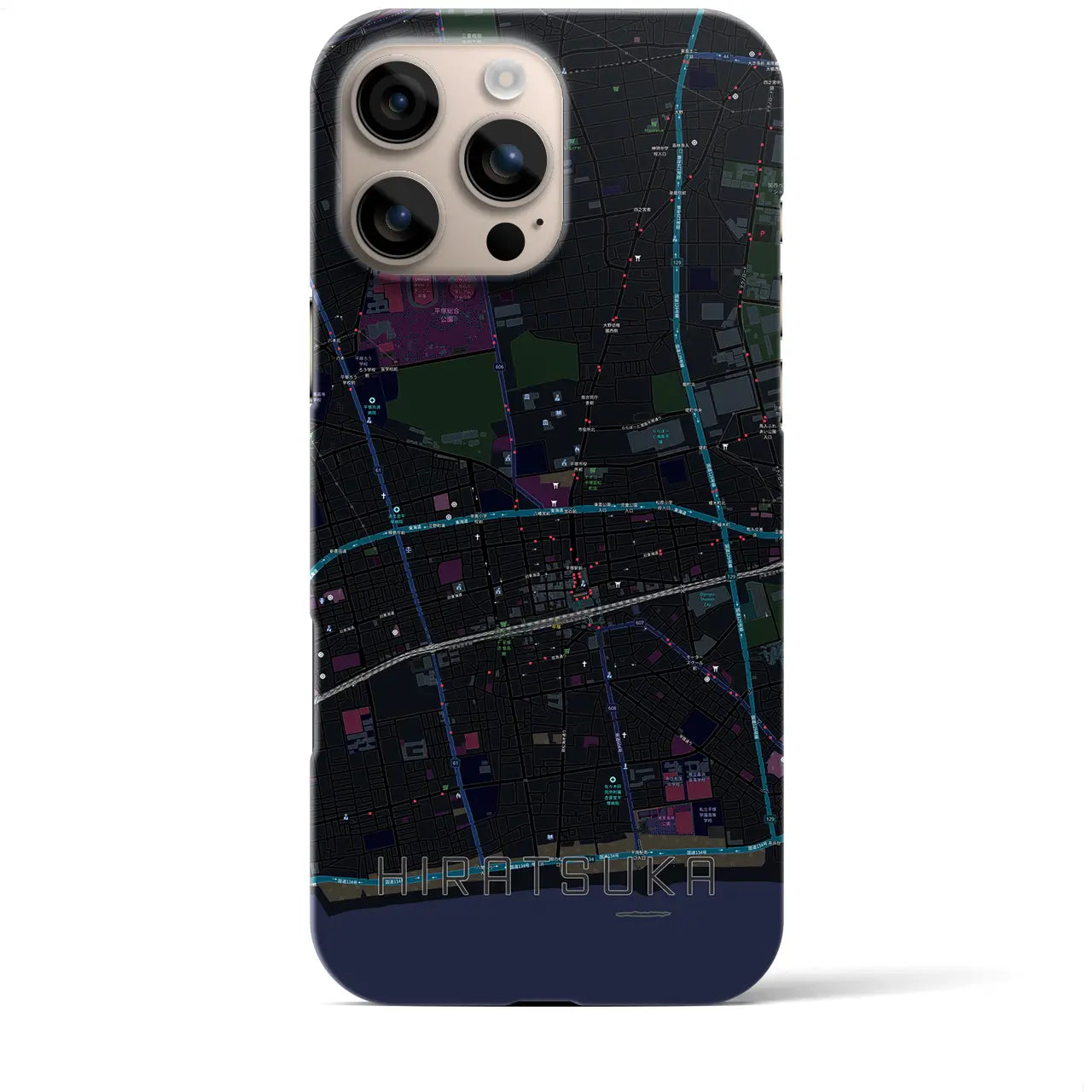 【平塚(神奈川県)】地図柄iPhoneケース(バックカバータイプ)
