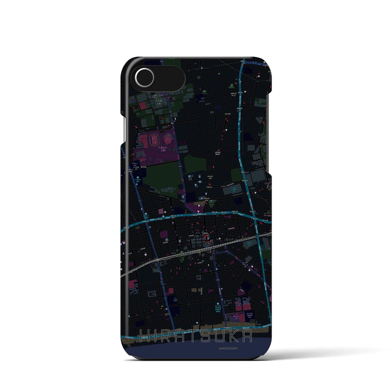 【平塚(神奈川県)】地図柄iPhoneケース(バックカバータイプ)