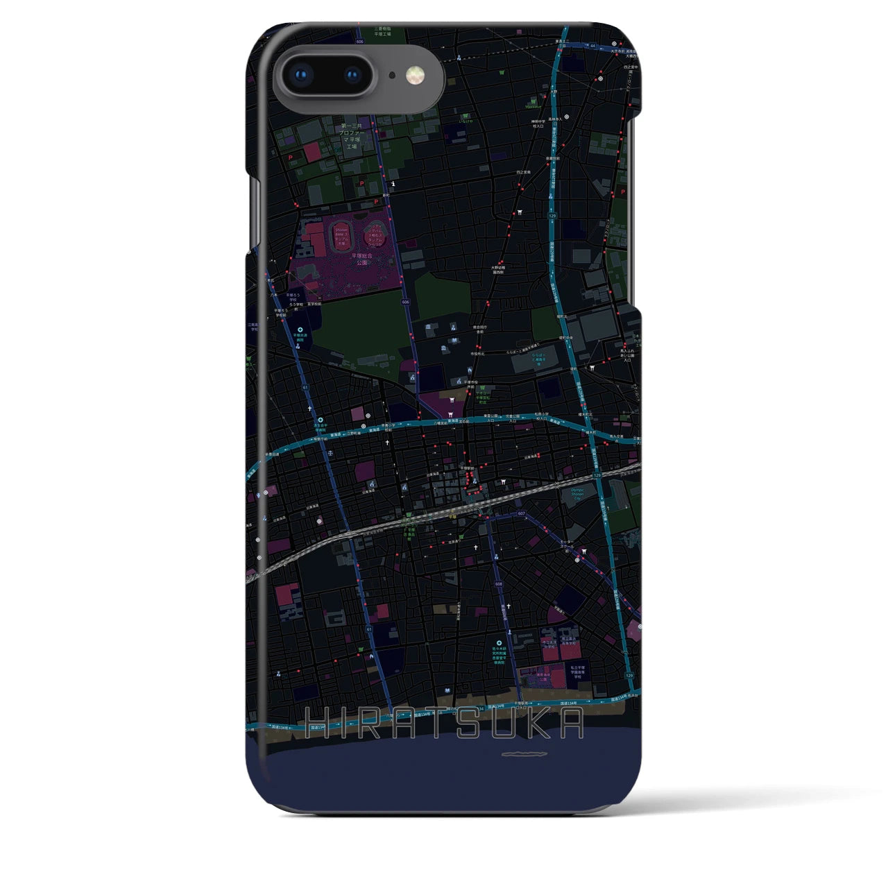 【平塚(神奈川県)】地図柄iPhoneケース(バックカバータイプ)
