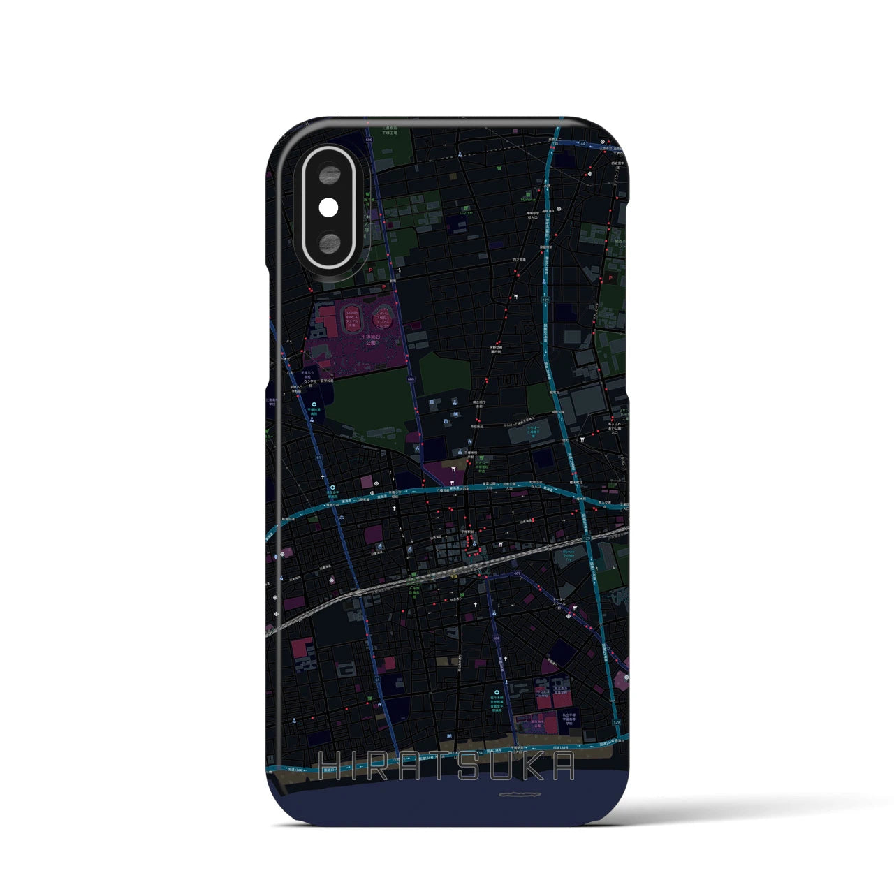 【平塚(神奈川県)】地図柄iPhoneケース(バックカバータイプ)