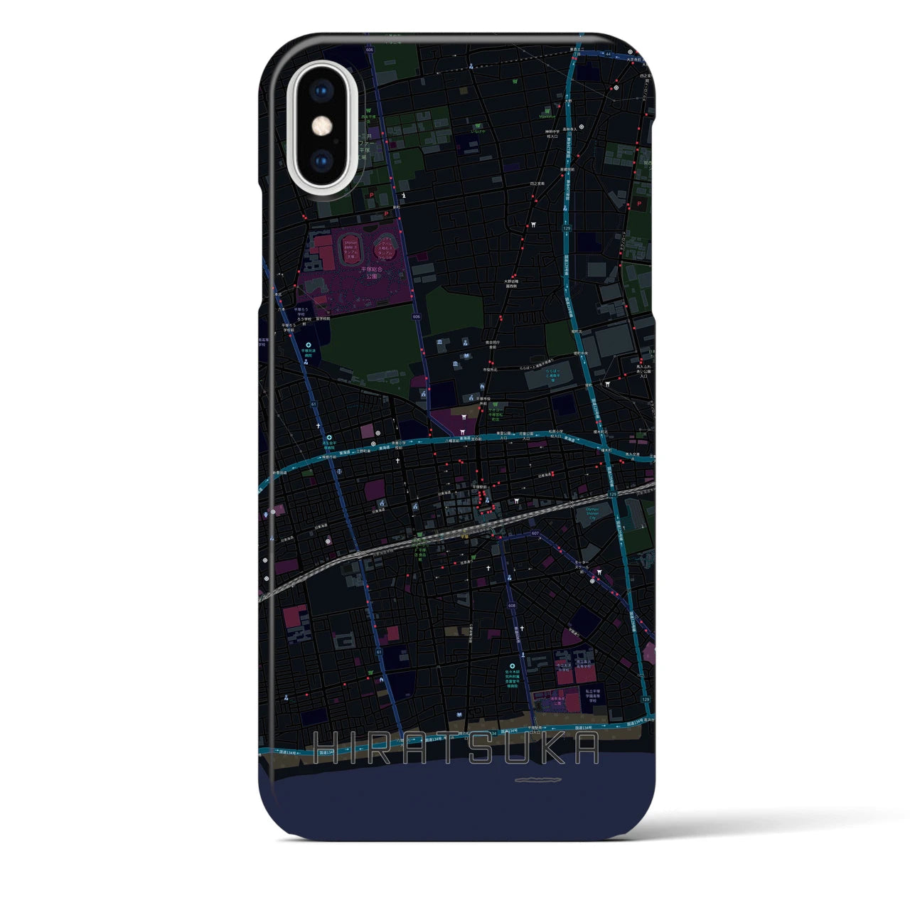 【平塚(神奈川県)】地図柄iPhoneケース(バックカバータイプ)