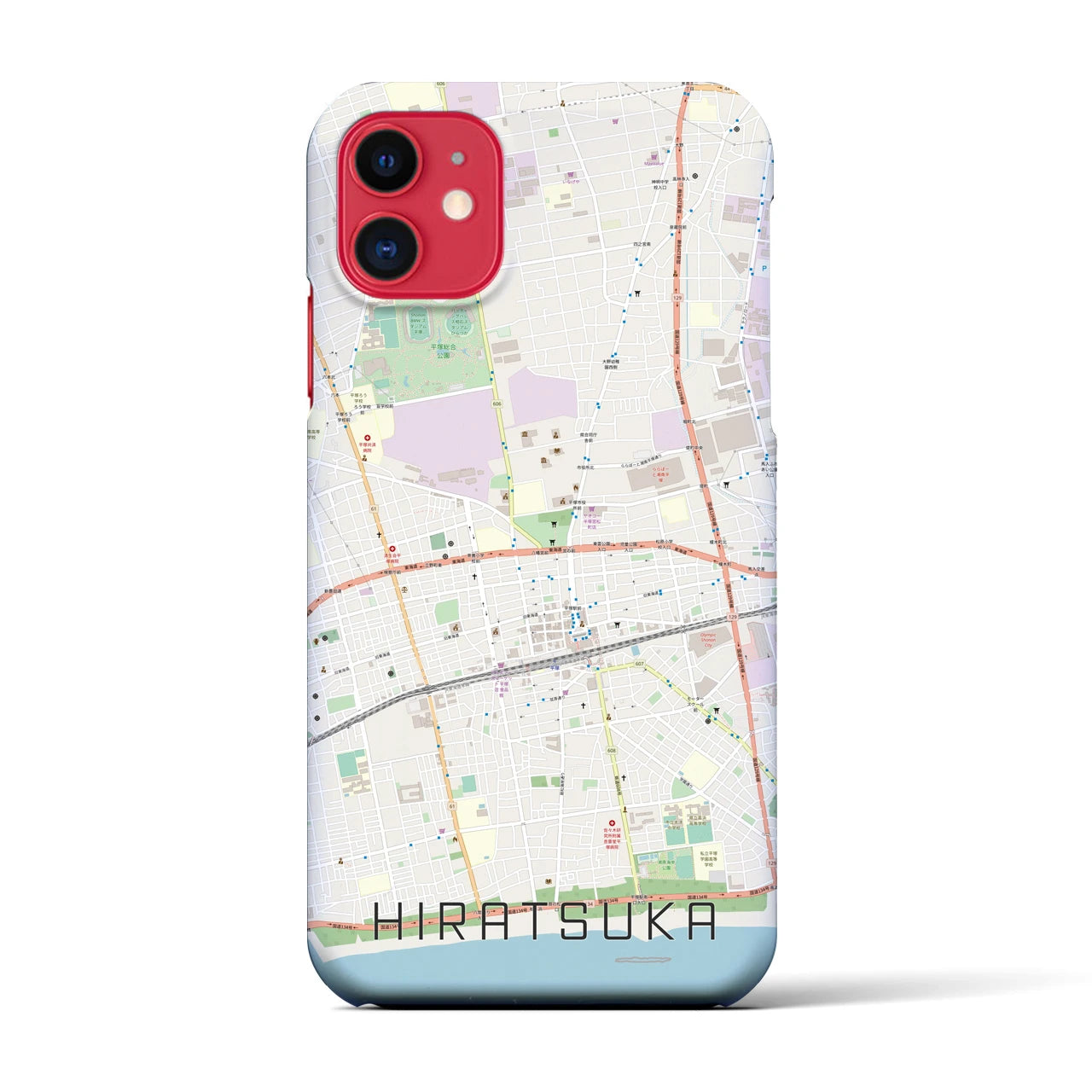 【平塚(神奈川県)】地図柄iPhoneケース(バックカバータイプ)