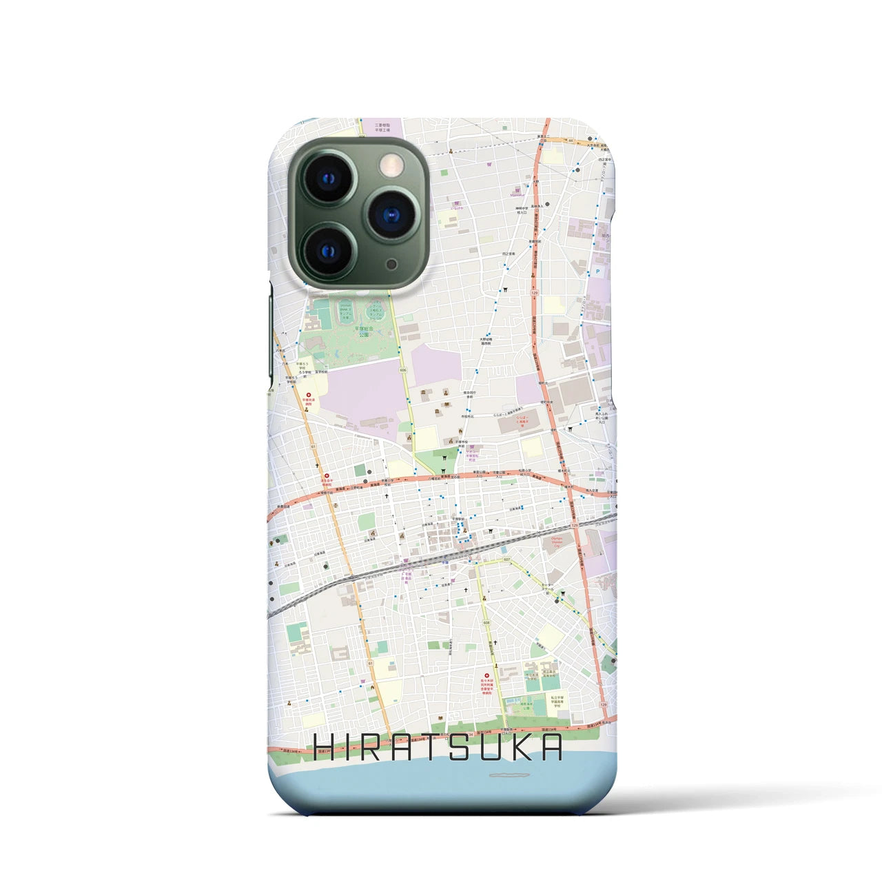 【平塚(神奈川県)】地図柄iPhoneケース(バックカバータイプ)