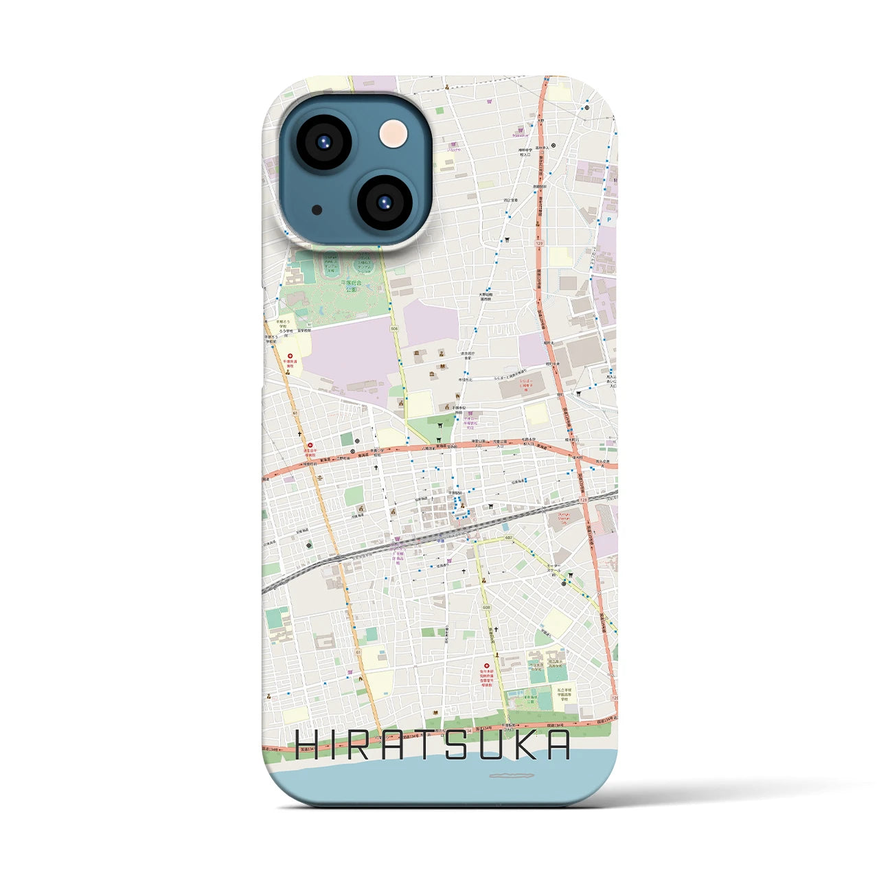 【平塚(神奈川県)】地図柄iPhoneケース(バックカバータイプ)