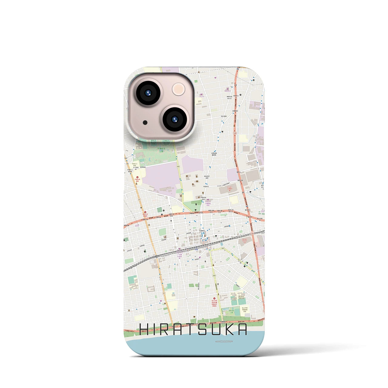 【平塚(神奈川県)】地図柄iPhoneケース(バックカバータイプ)
