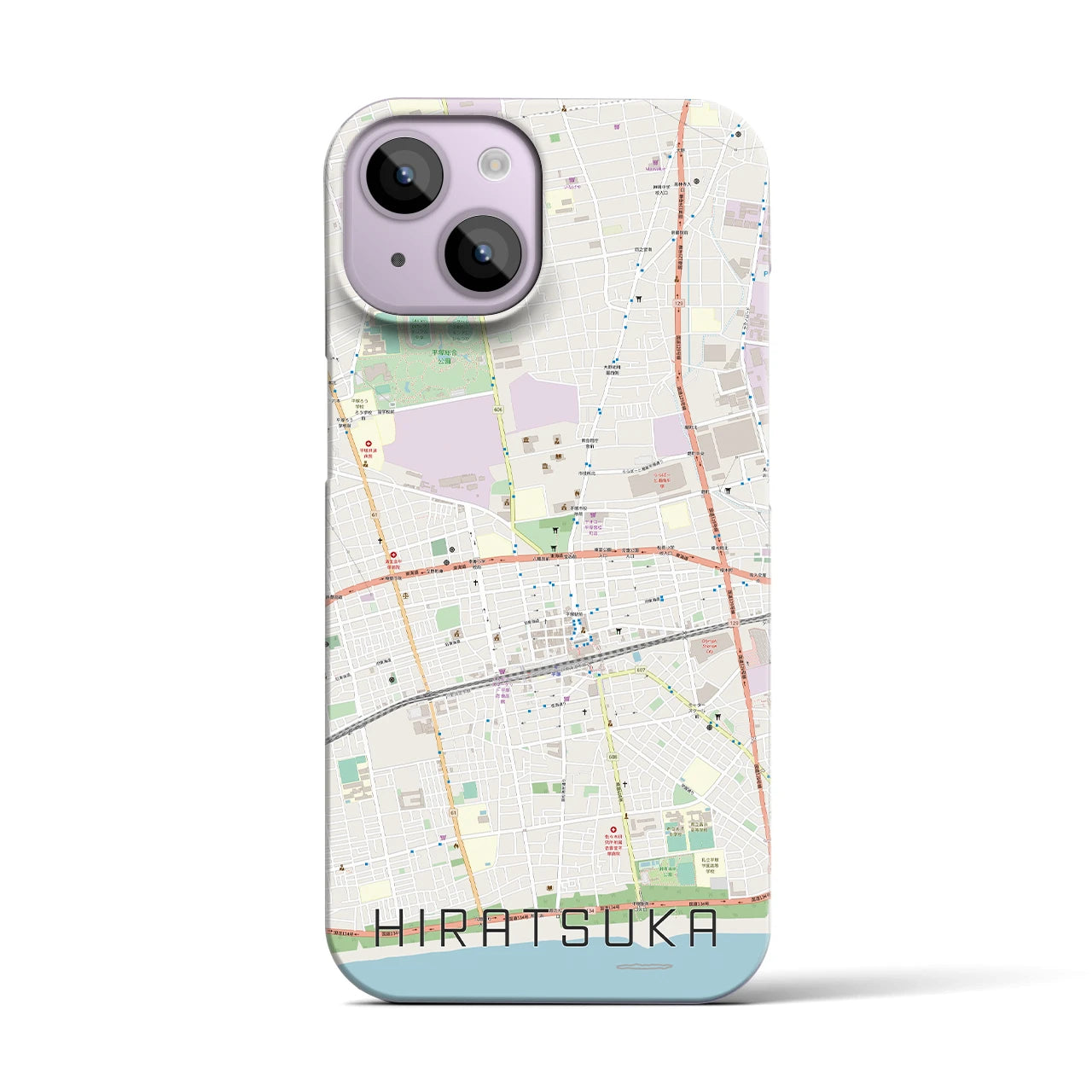 【平塚(神奈川県)】地図柄iPhoneケース(バックカバータイプ)