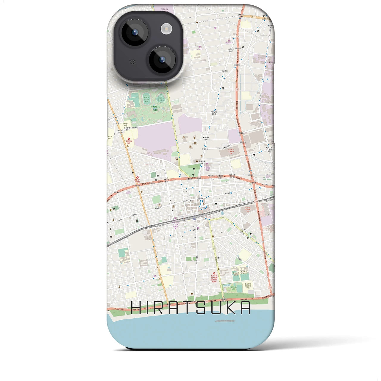 【平塚(神奈川県)】地図柄iPhoneケース(バックカバータイプ)