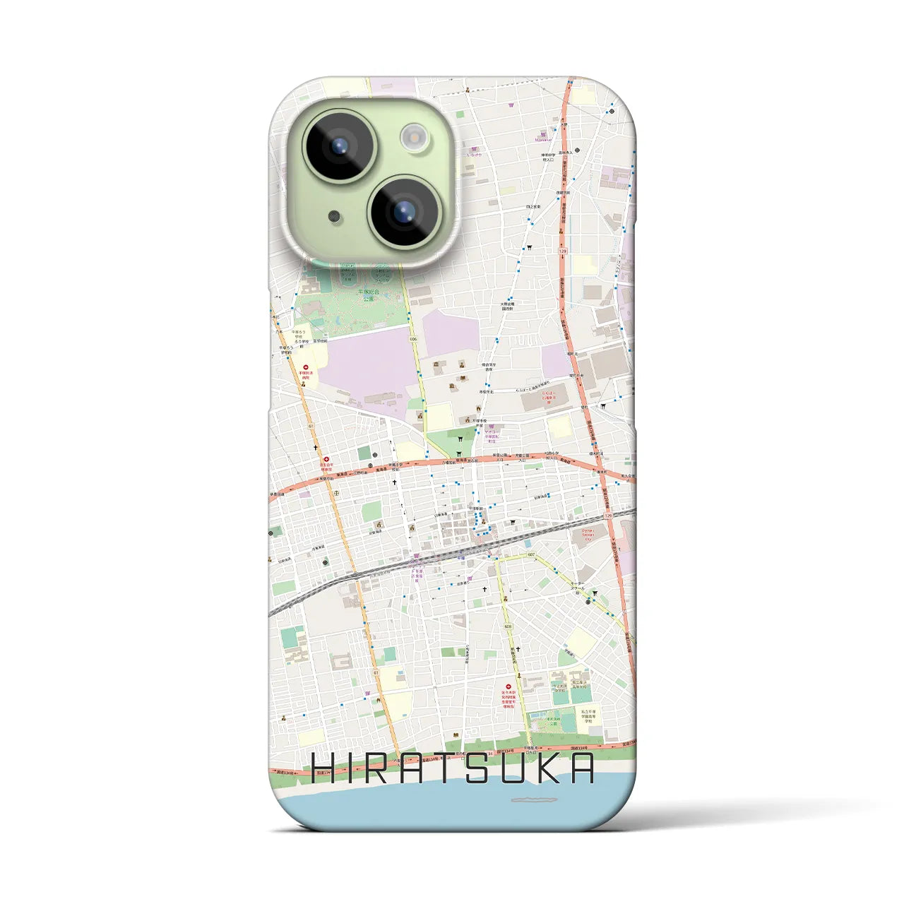 【平塚(神奈川県)】地図柄iPhoneケース(バックカバータイプ)