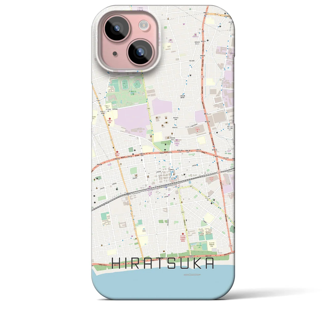 【平塚(神奈川県)】地図柄iPhoneケース(バックカバータイプ)