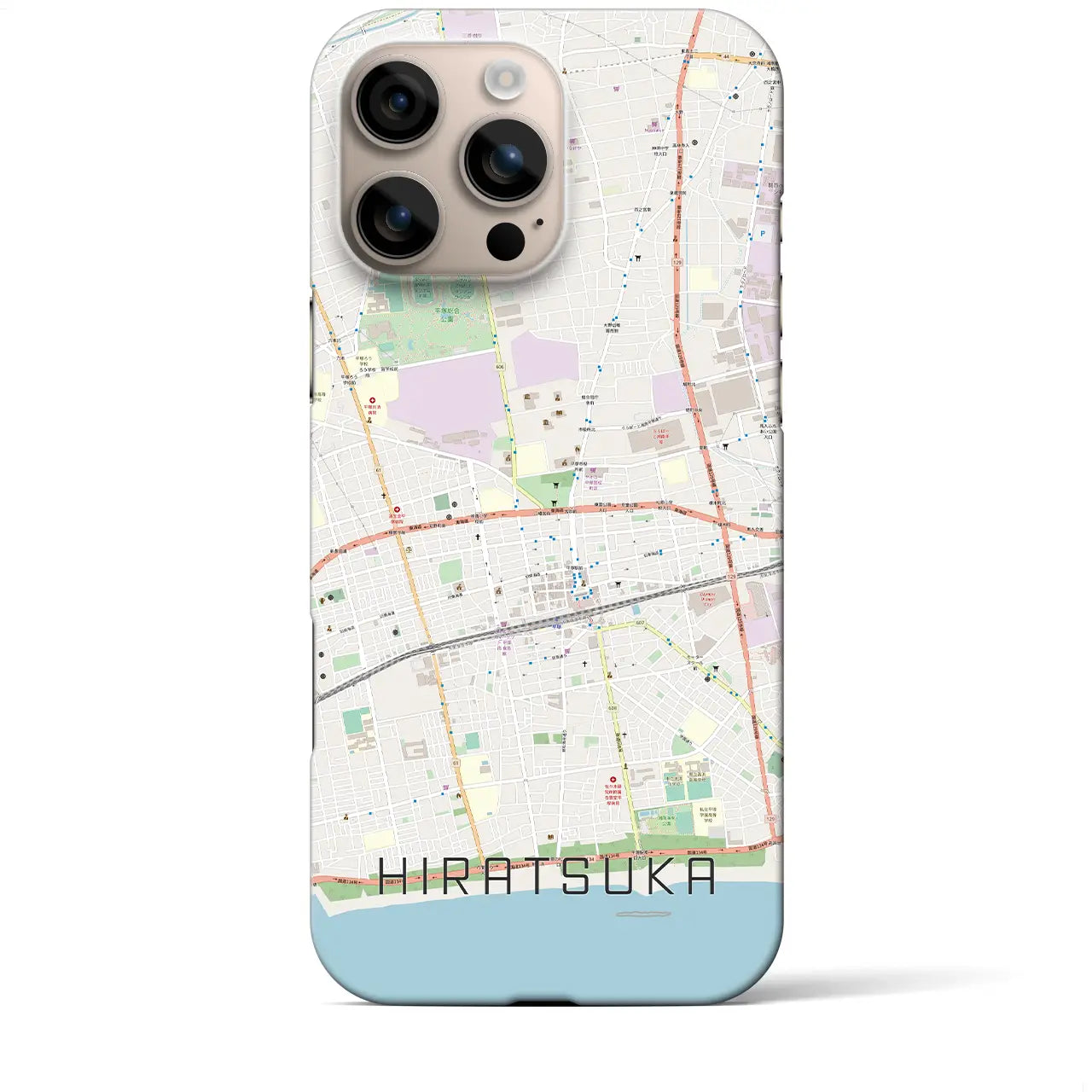 【平塚(神奈川県)】地図柄iPhoneケース(バックカバータイプ)