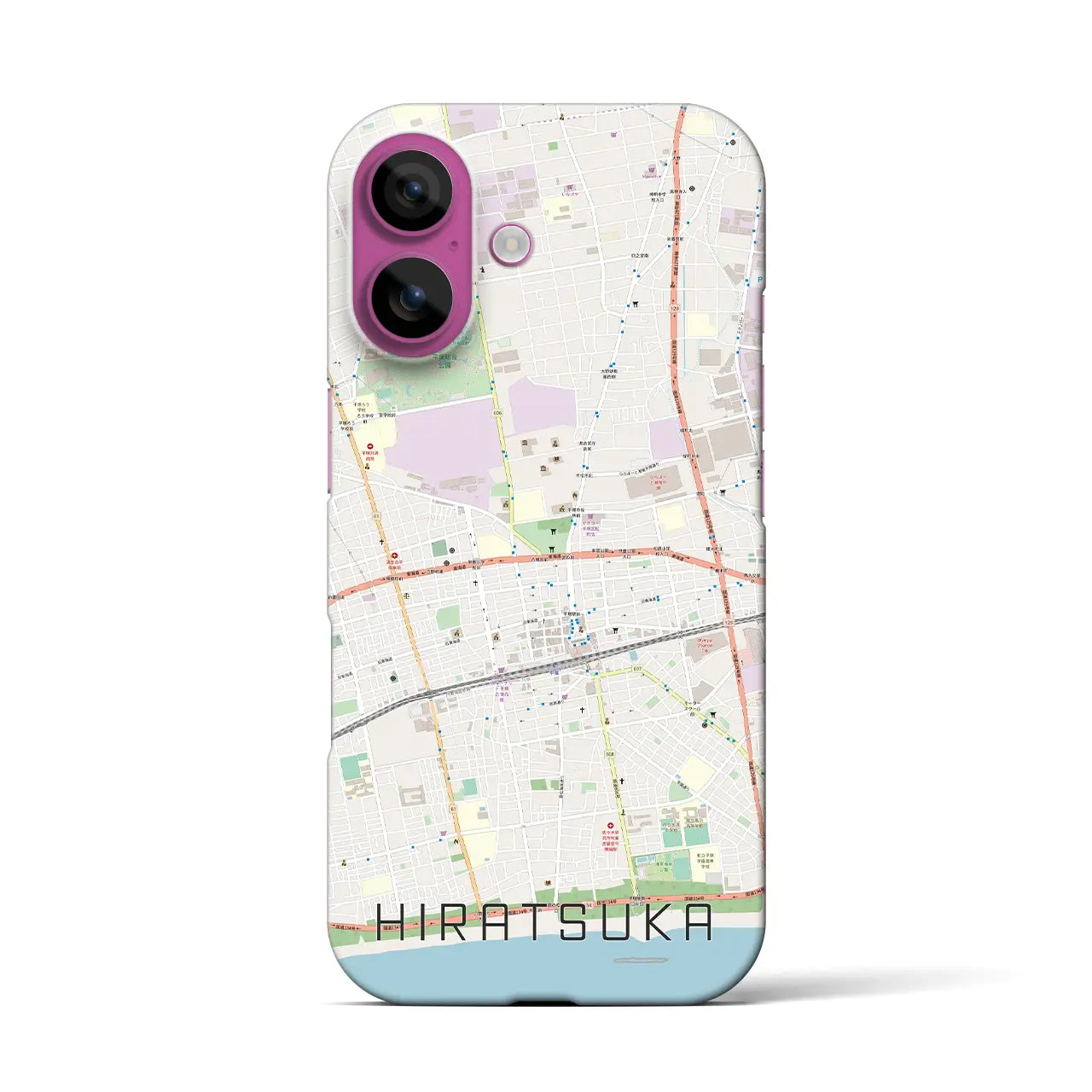 【平塚(神奈川県)】地図柄iPhoneケース(バックカバータイプ)