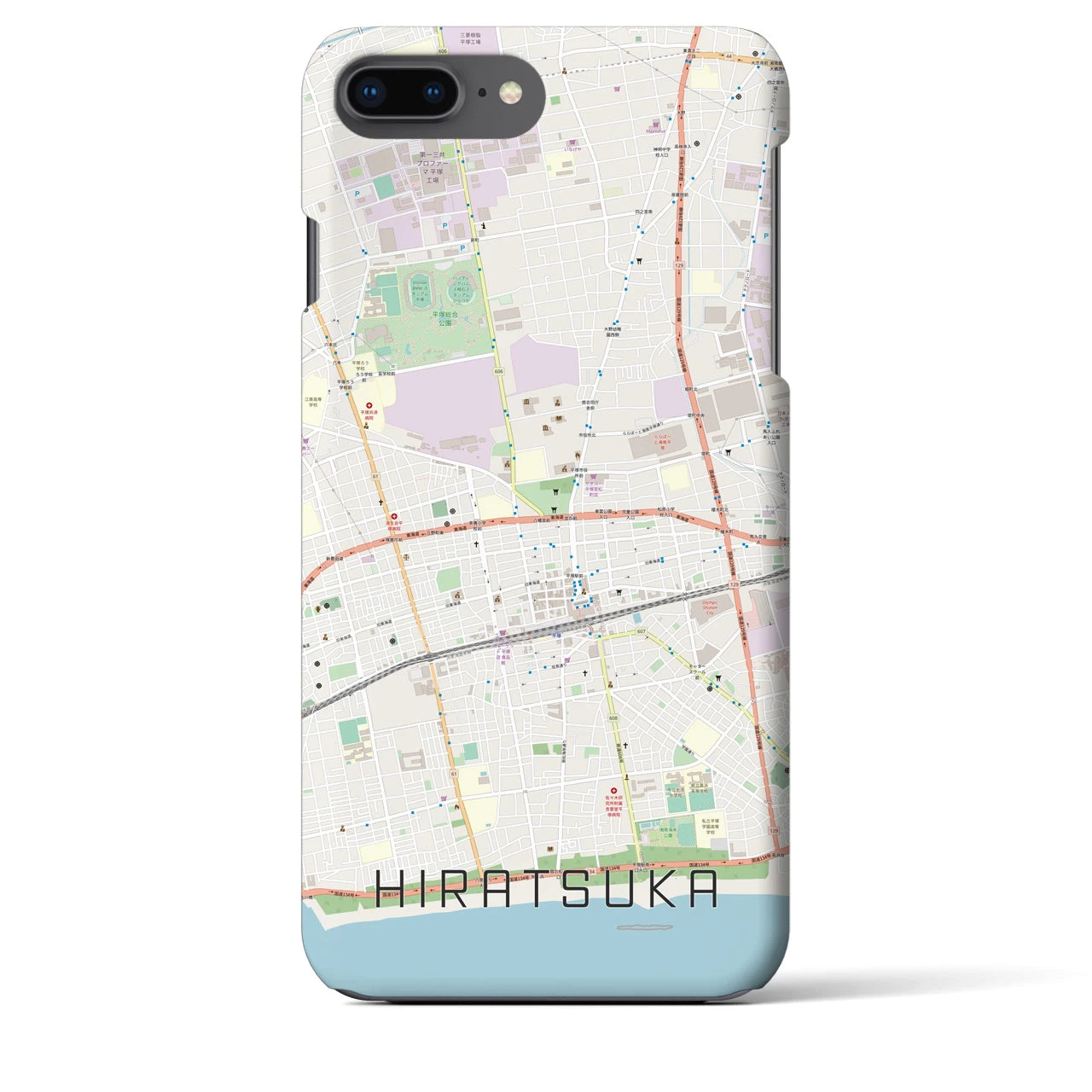 【平塚(神奈川県)】地図柄iPhoneケース(バックカバータイプ)