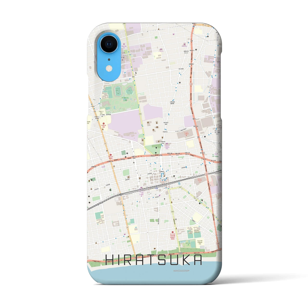 【平塚(神奈川県)】地図柄iPhoneケース(バックカバータイプ)