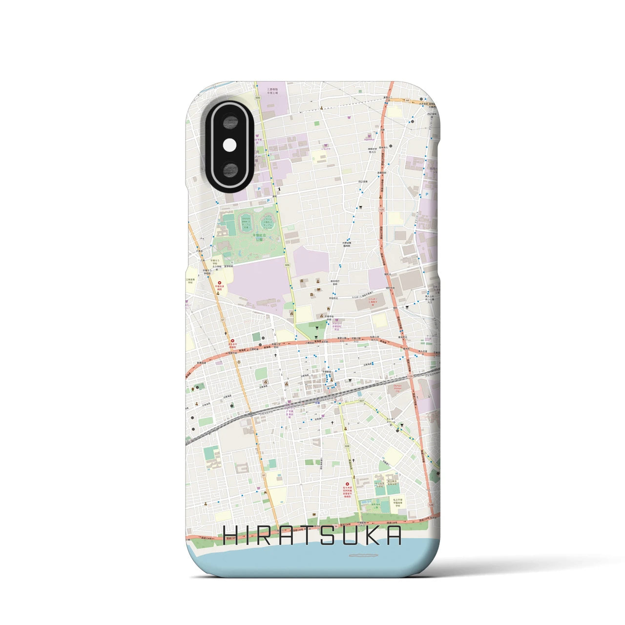 【平塚(神奈川県)】地図柄iPhoneケース(バックカバータイプ)