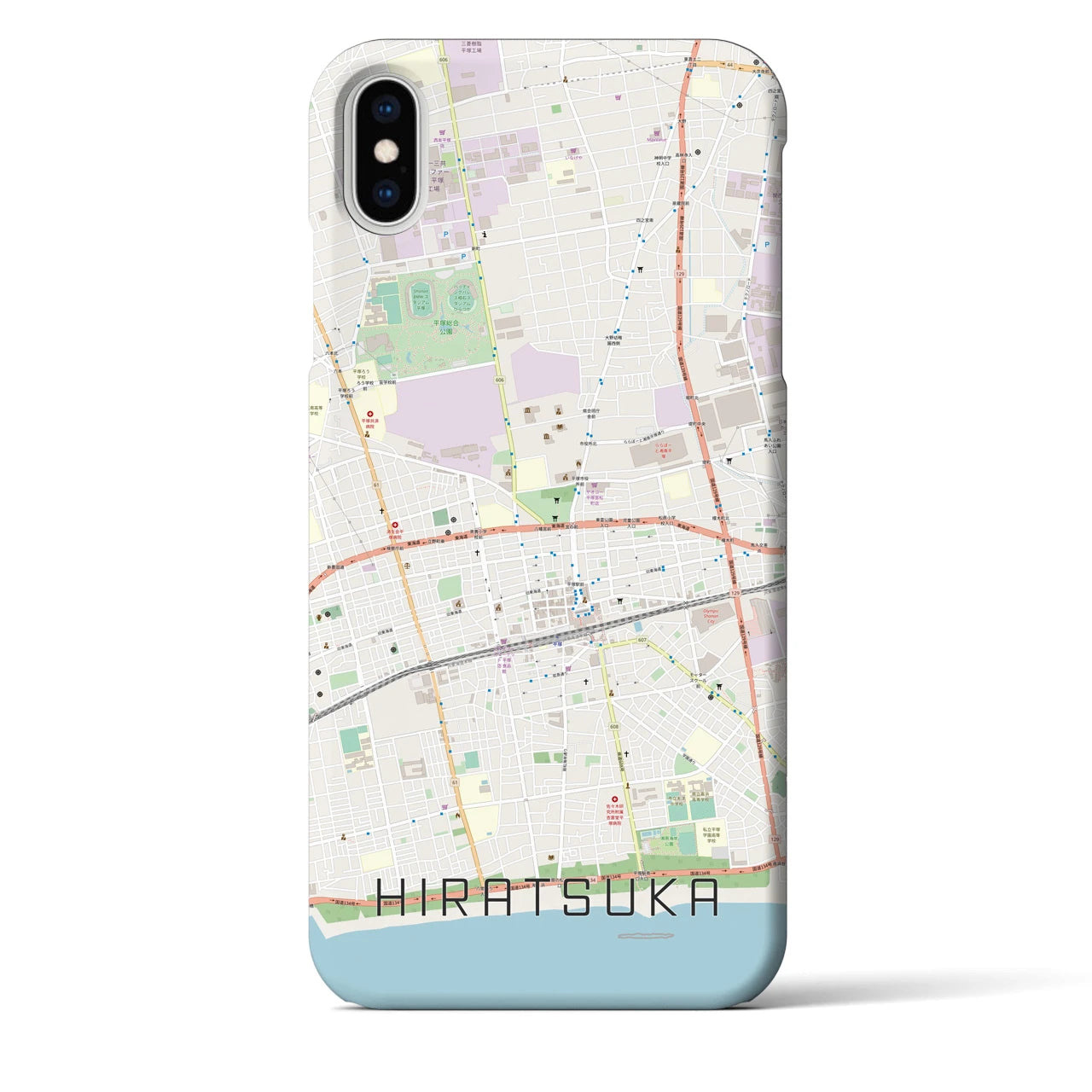 【平塚(神奈川県)】地図柄iPhoneケース(バックカバータイプ)