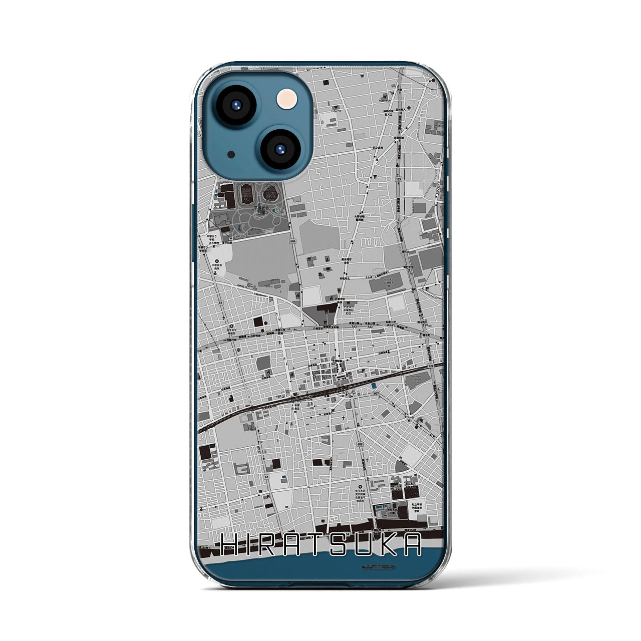 【平塚(神奈川県)】地図柄iPhoneケース(クリアタイプ)