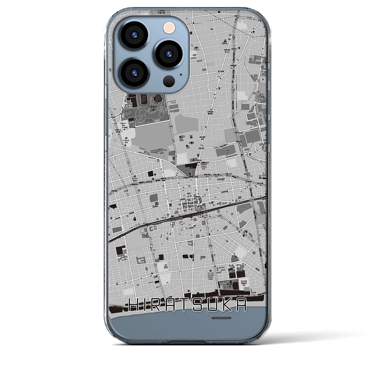 【平塚(神奈川県)】地図柄iPhoneケース(クリアタイプ)