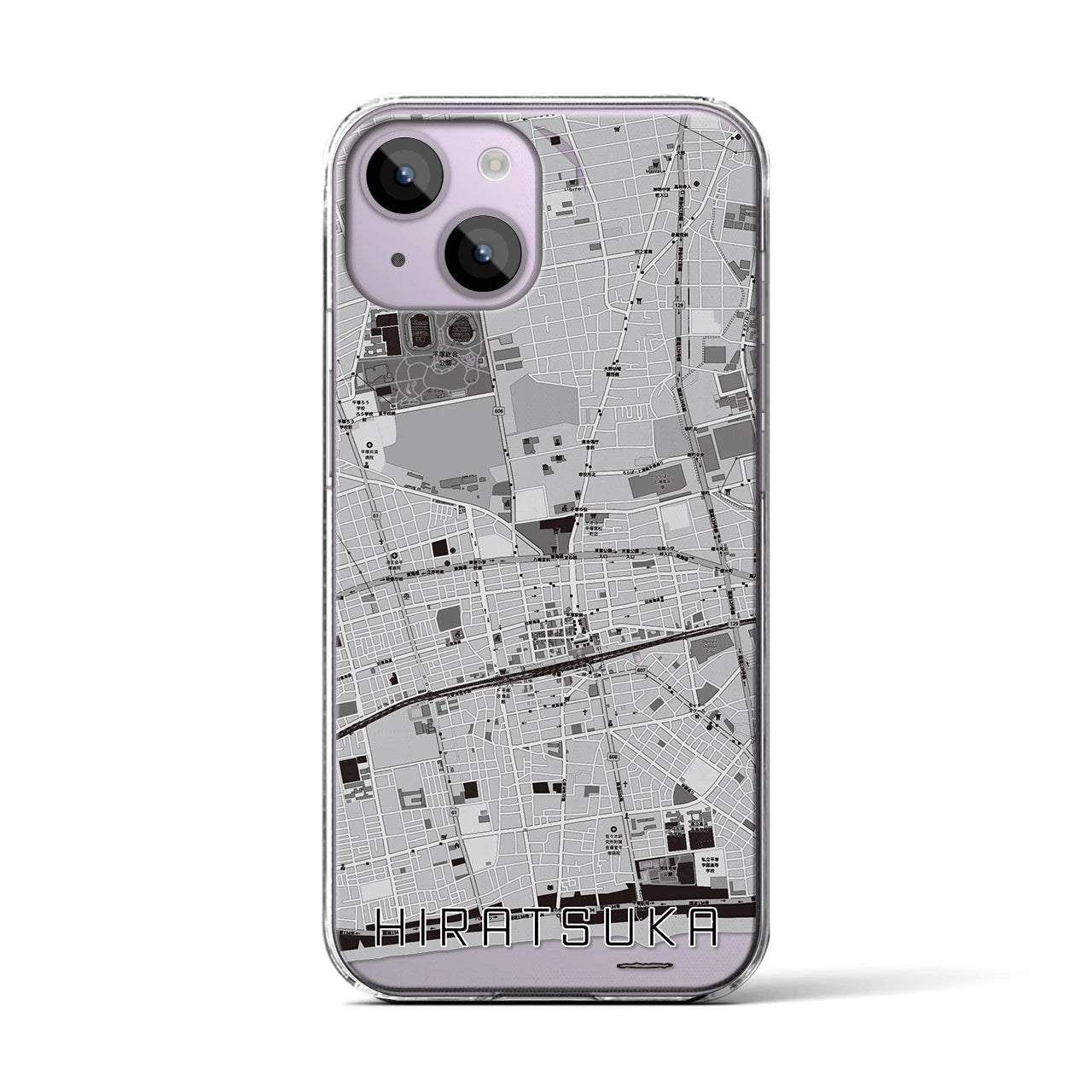 【平塚(神奈川県)】地図柄iPhoneケース(クリアタイプ)