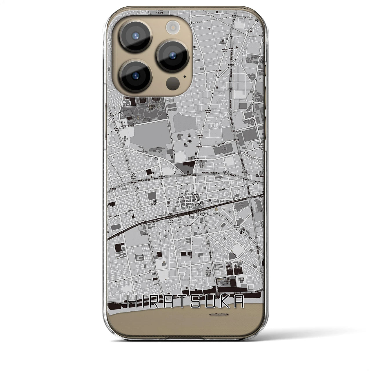 【平塚(神奈川県)】地図柄iPhoneケース(クリアタイプ)