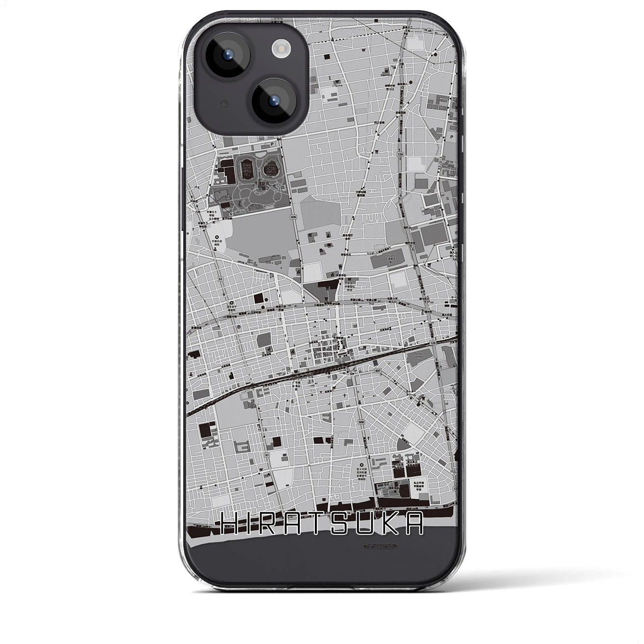 【平塚(神奈川県)】地図柄iPhoneケース(クリアタイプ)