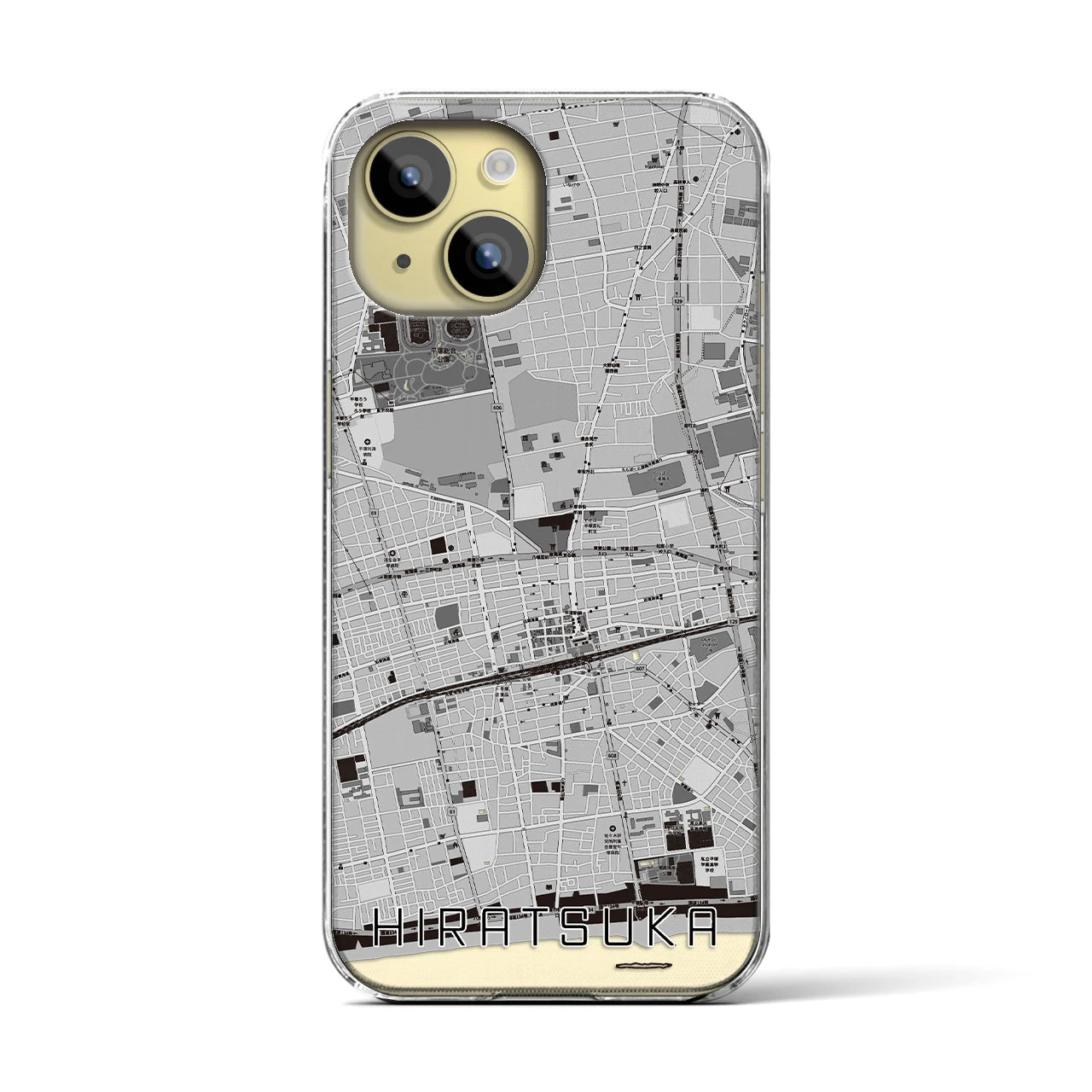 【平塚(神奈川県)】地図柄iPhoneケース(クリアタイプ)