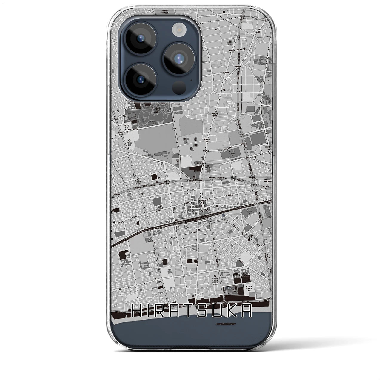 【平塚(神奈川県)】地図柄iPhoneケース(クリアタイプ)